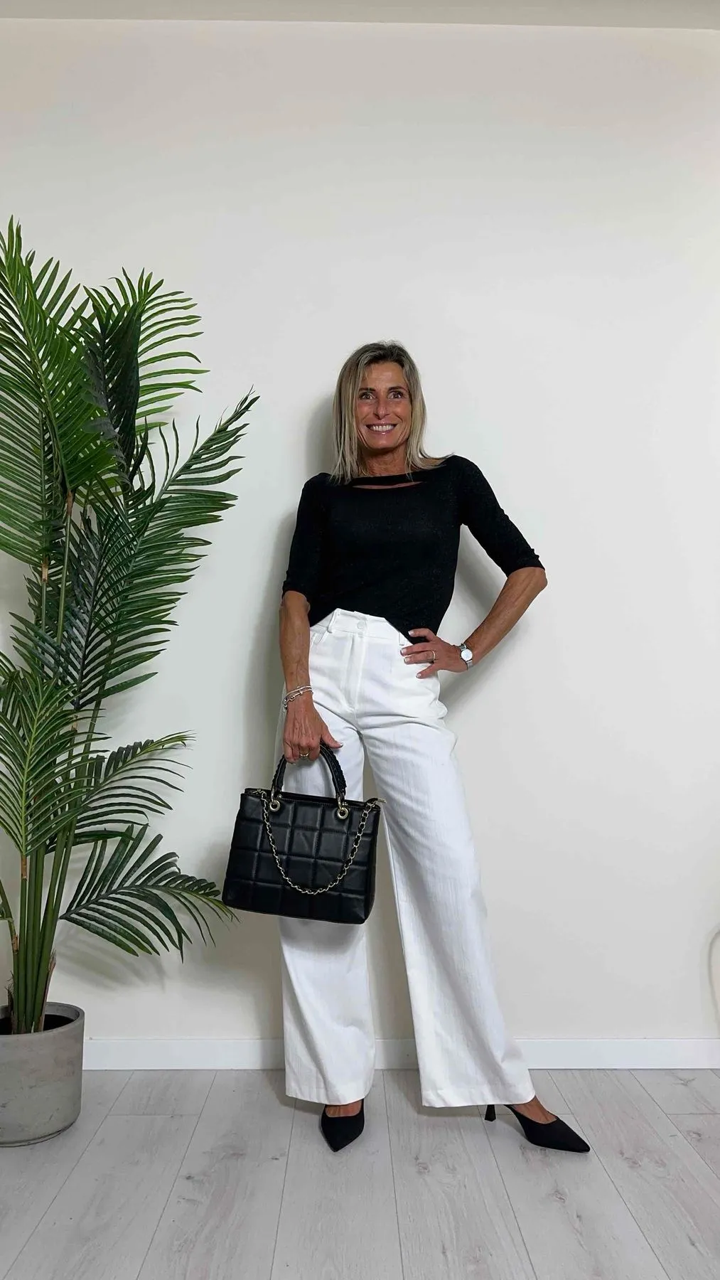 LALTERNATIVASTYLE - 4595114P45 - BAULETTO PELLE CON MANICI E CATENA INTRECCIATI