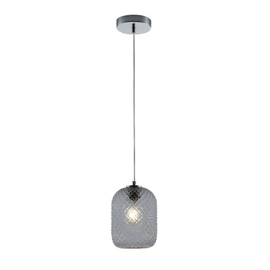 Lampada a sospensione Ashford S15 con vetro grigio