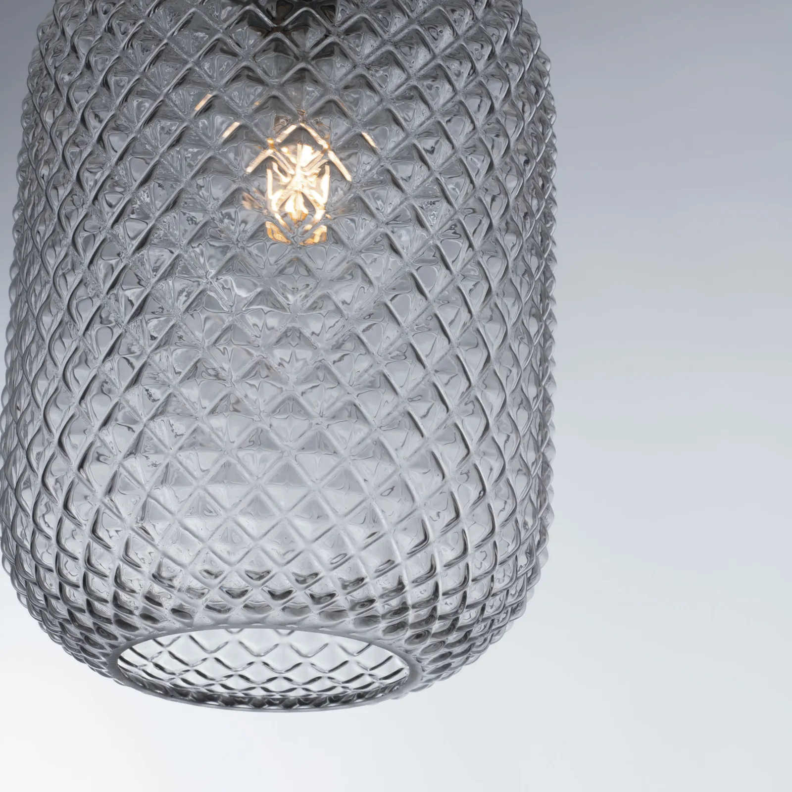 Lampada a sospensione Ashford S15 con vetro grigio