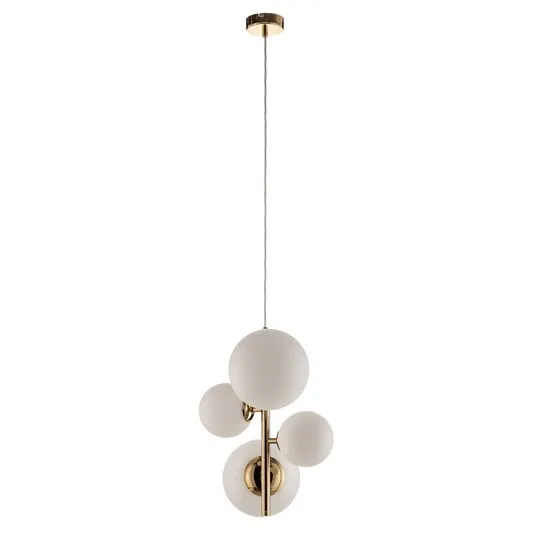 Lampada a sospensione Bloom, 4 luci, oro