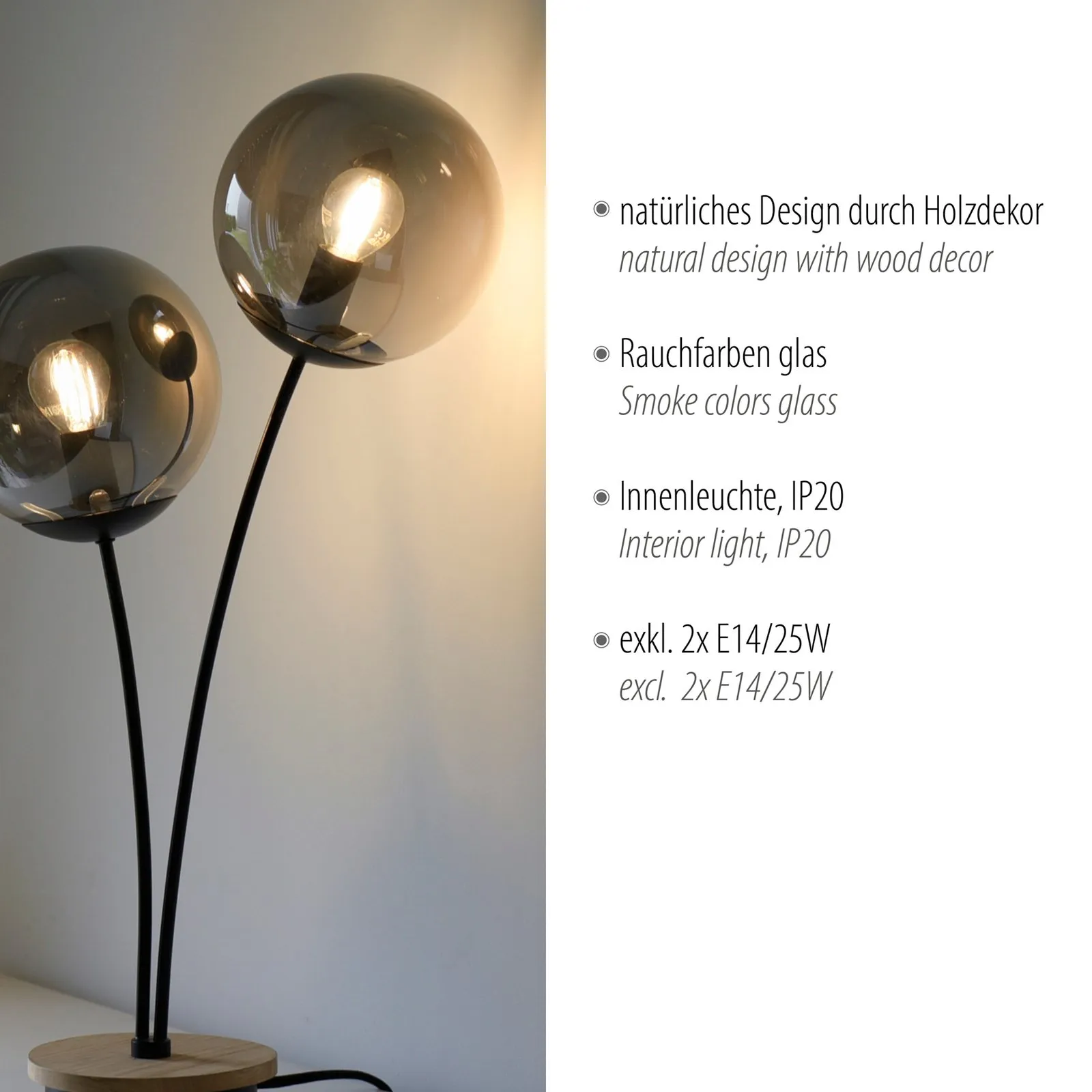 Lampada da tavolo Green Widow con paralume in vetro