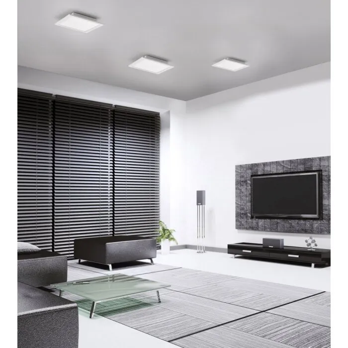 Leuchten Direkt Ls-FLAT Plafoniera LED Bianco, 1-Luce, Telecomando, Cambia colore