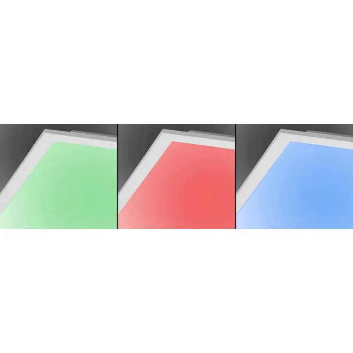 Leuchten Direkt Ls-FLAT Plafoniera LED Bianco, 1-Luce, Telecomando, Cambia colore
