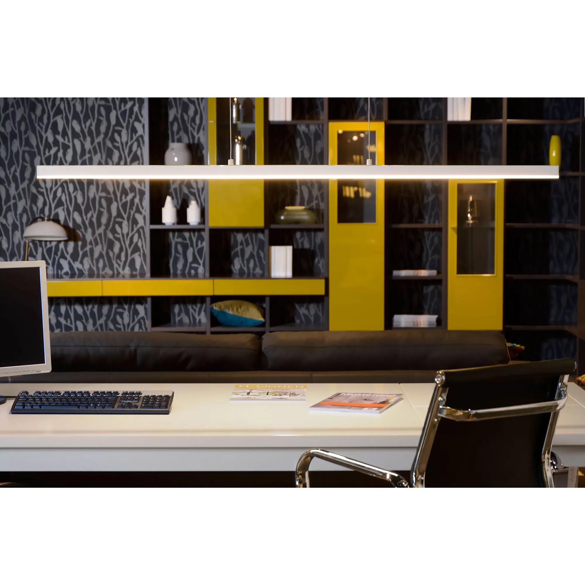 Lucide  Lampada a sospensione moderna grande in alluminio a LED lineare dimmerabile Sigma - 36W - 2700k Luce Calda