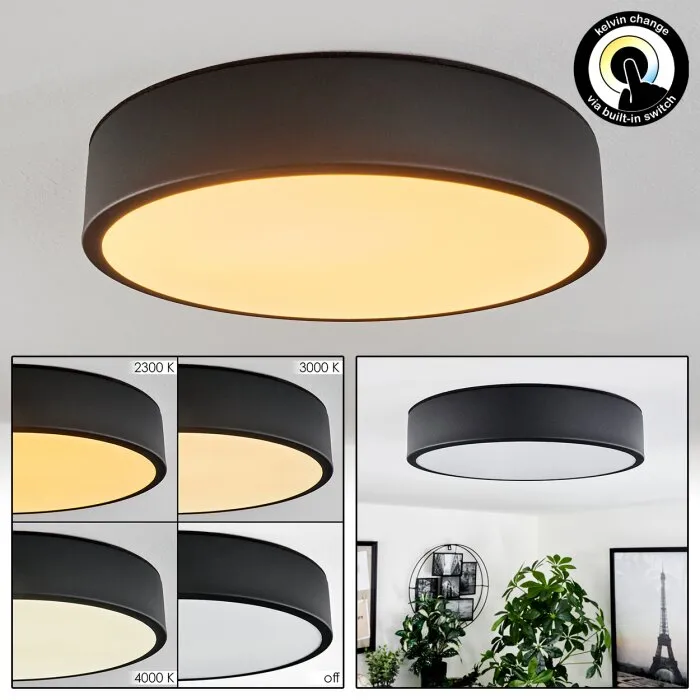 Maho Plafoniera LED Nero, 1-Luce