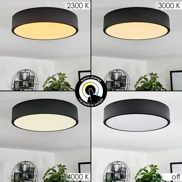 Maho Plafoniera LED Nero, 1-Luce
