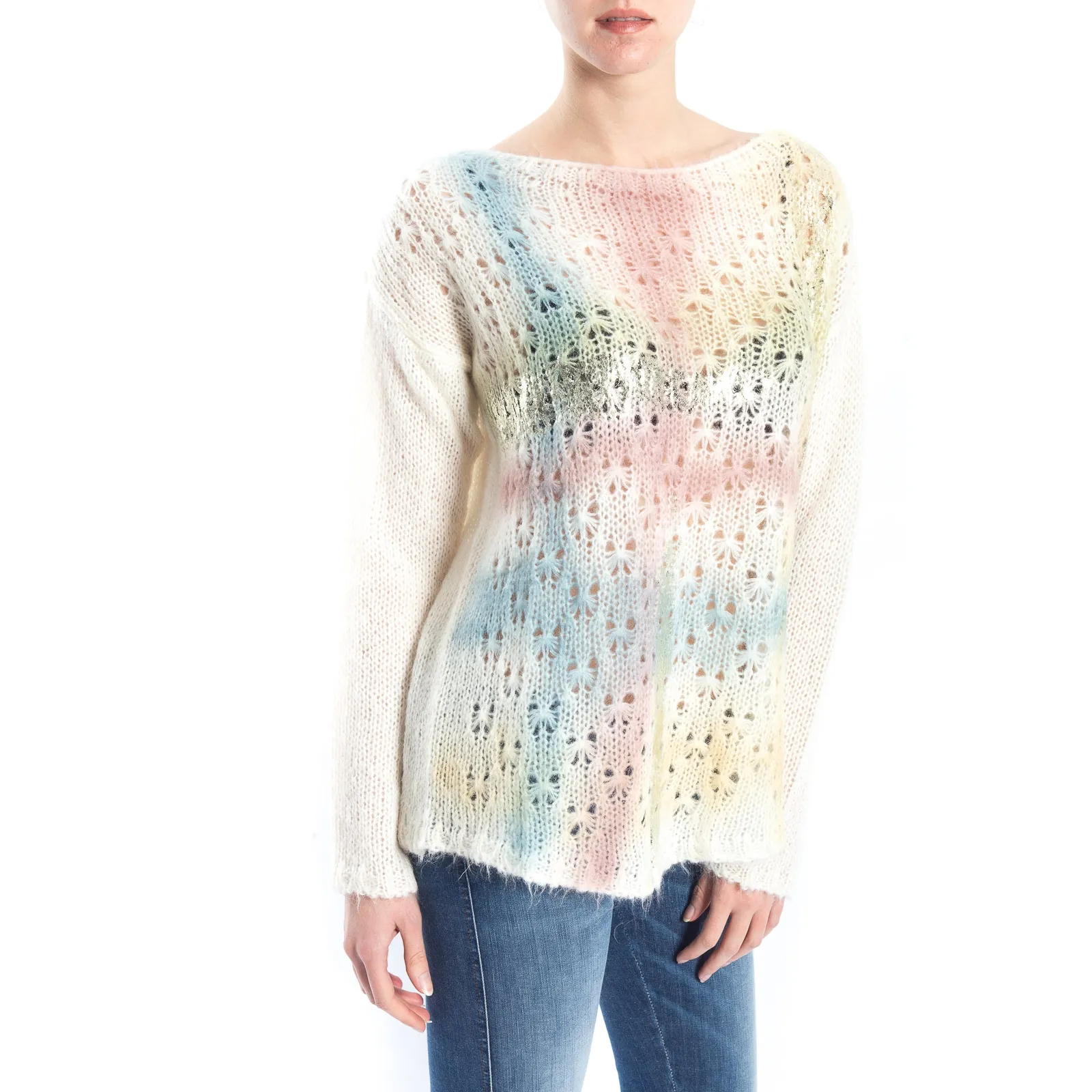 MARYLEY Maglia traforata FANTASY BEIGE Art. 5IB89E