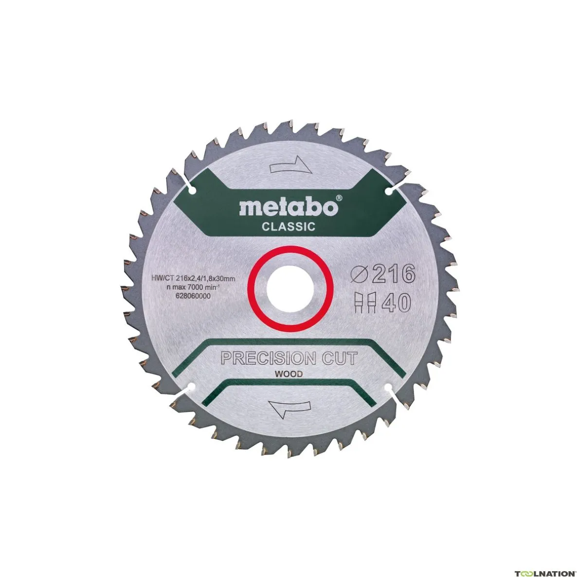 Metabo Accessori 628060000 Lama circolare 216x30x40 Precision Cut Classic per KS216M e KGS216M