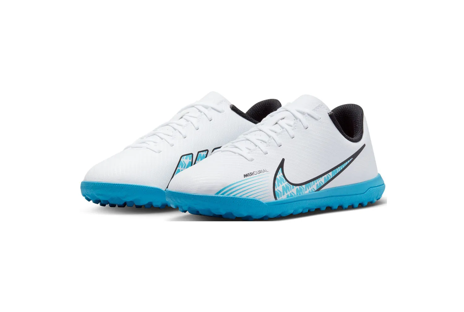 Nike scarpa da calcetto da ragazzo Mercurial Vapor 15 Club TF DJ5956-146 bianco-azzurro