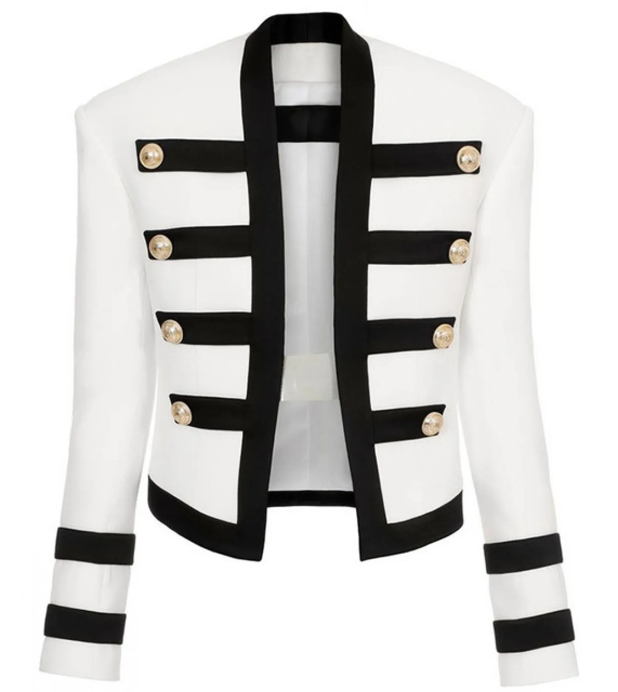 Nuovi blazer doppiopetto corti Autunno Inverno Nero Bianco Splicing Giacche da donna classiche da lavoro sottili Giacche da donn