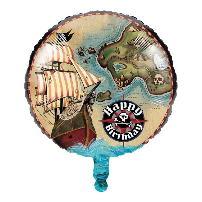 Palloncino rotondo a forma di nave pirata 45 cm - Creative Converting