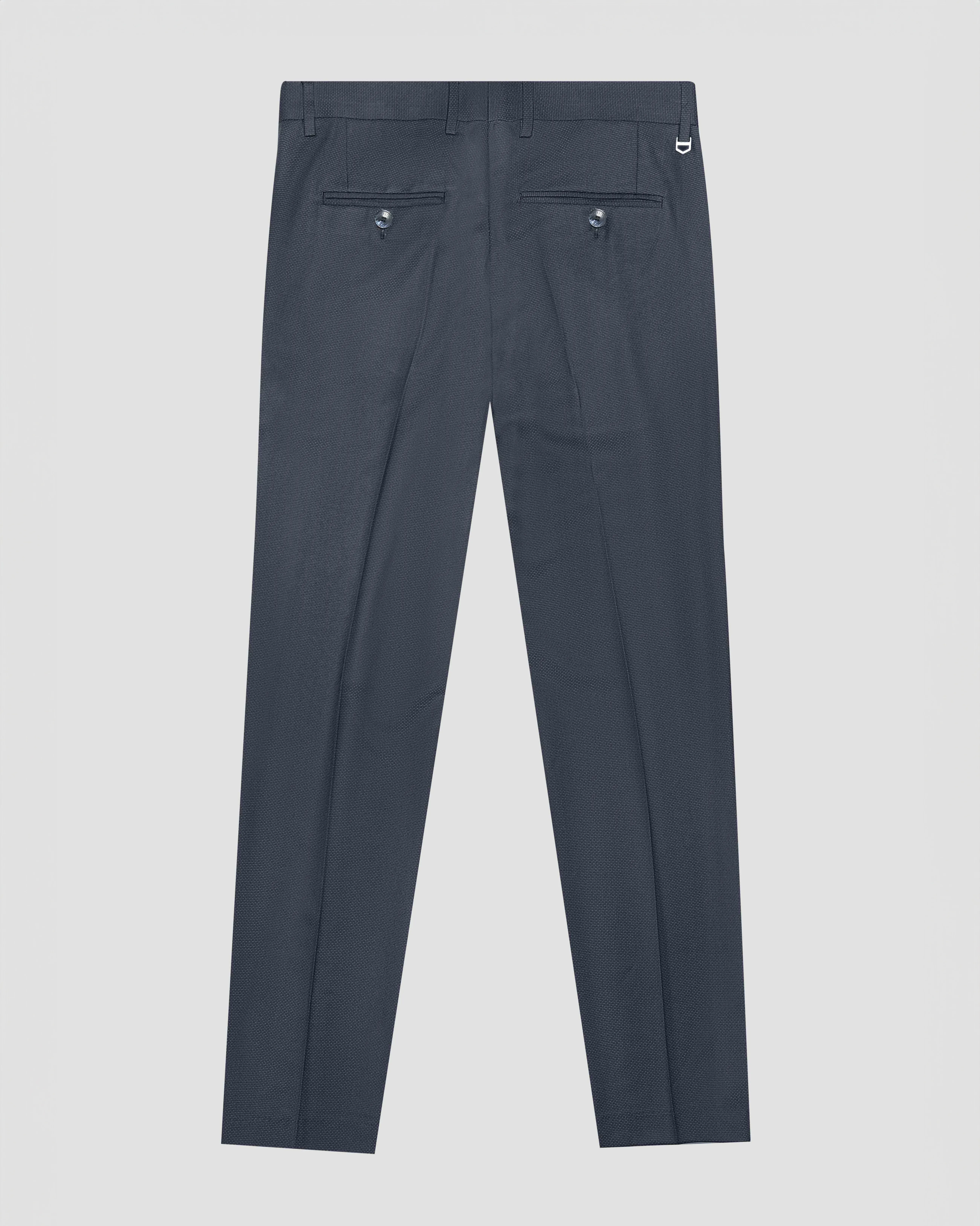 Pantalone blu in viscosa elasticizzata micro armatura slim-fit
