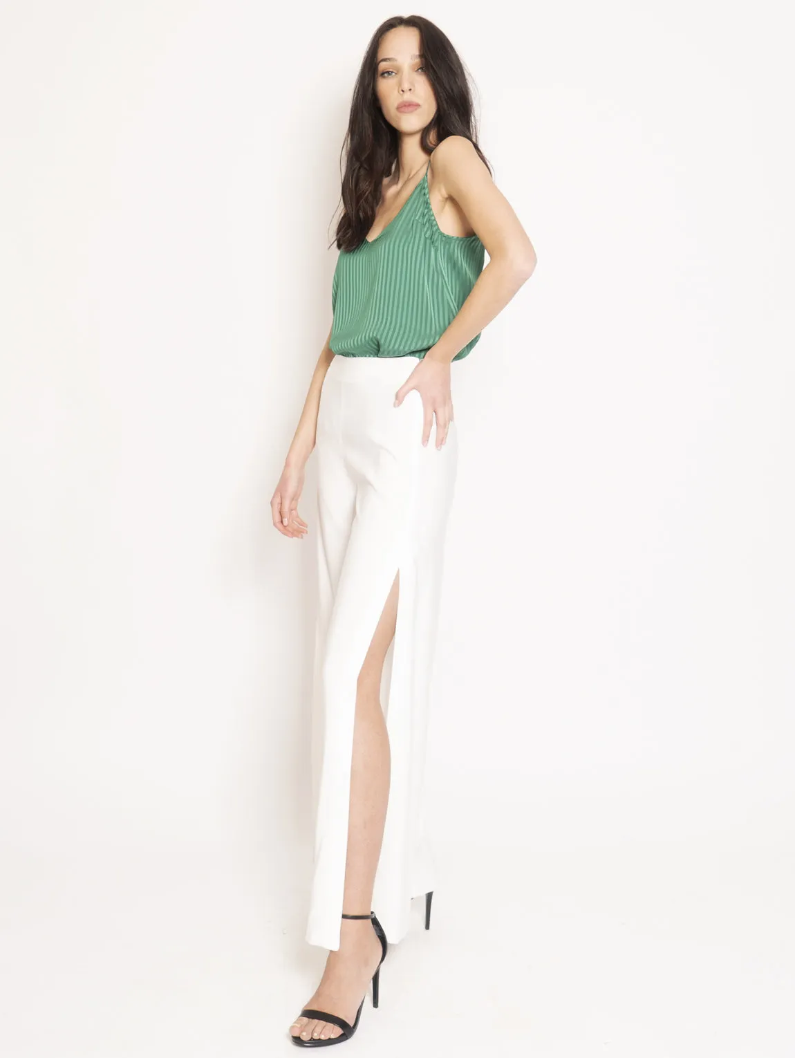 Pantalone con Spacchi Bianco