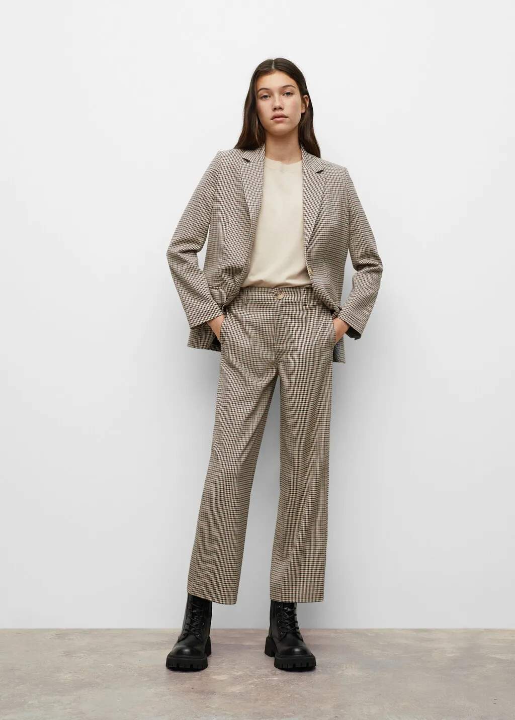 Pantaloni diritti quadri