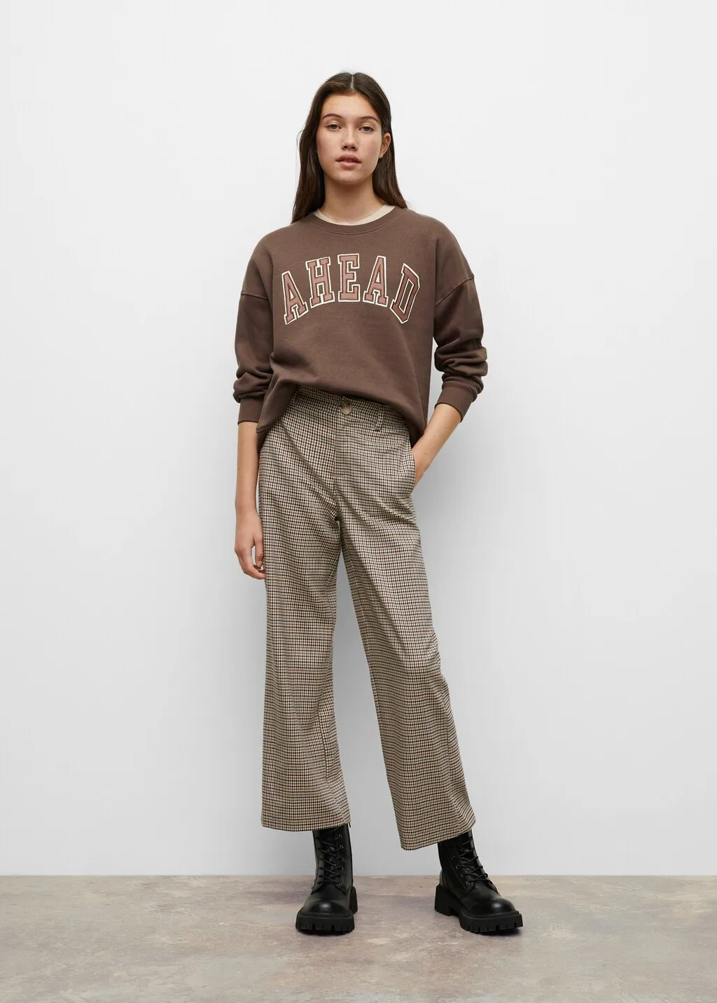 Pantaloni diritti quadri