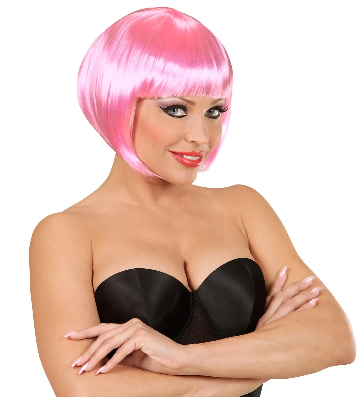 Parrucca rosa morbida da donna