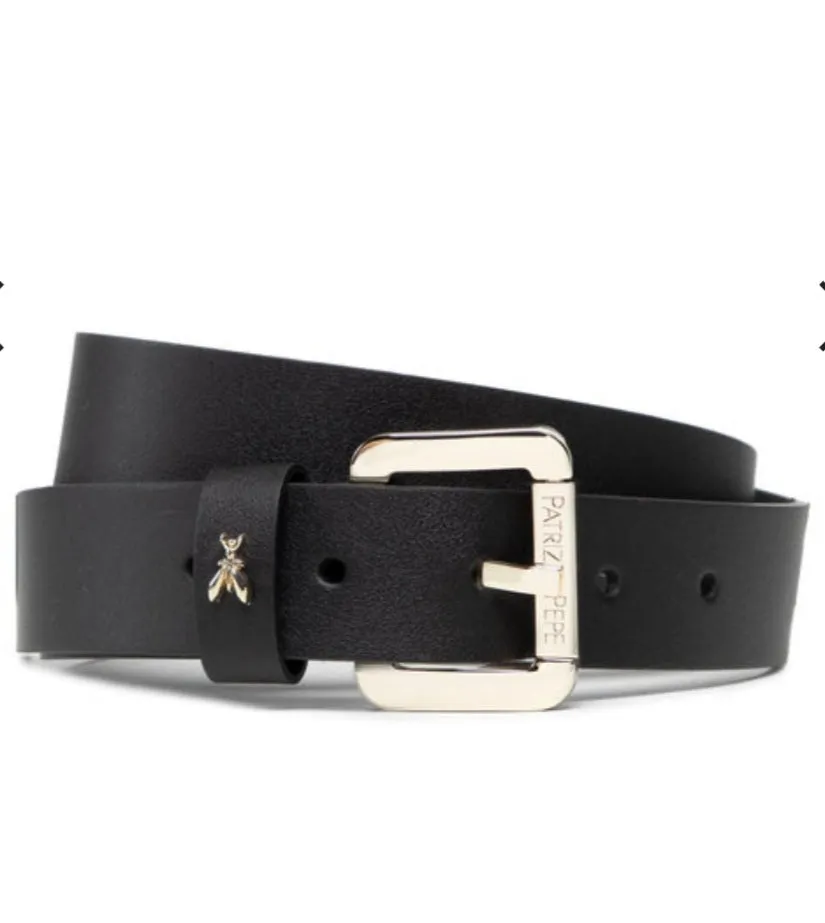 PATRIZIA PEPE  CINTURA PELLE MARTELLATA FIBBIA ORO CW8684/L001-K118