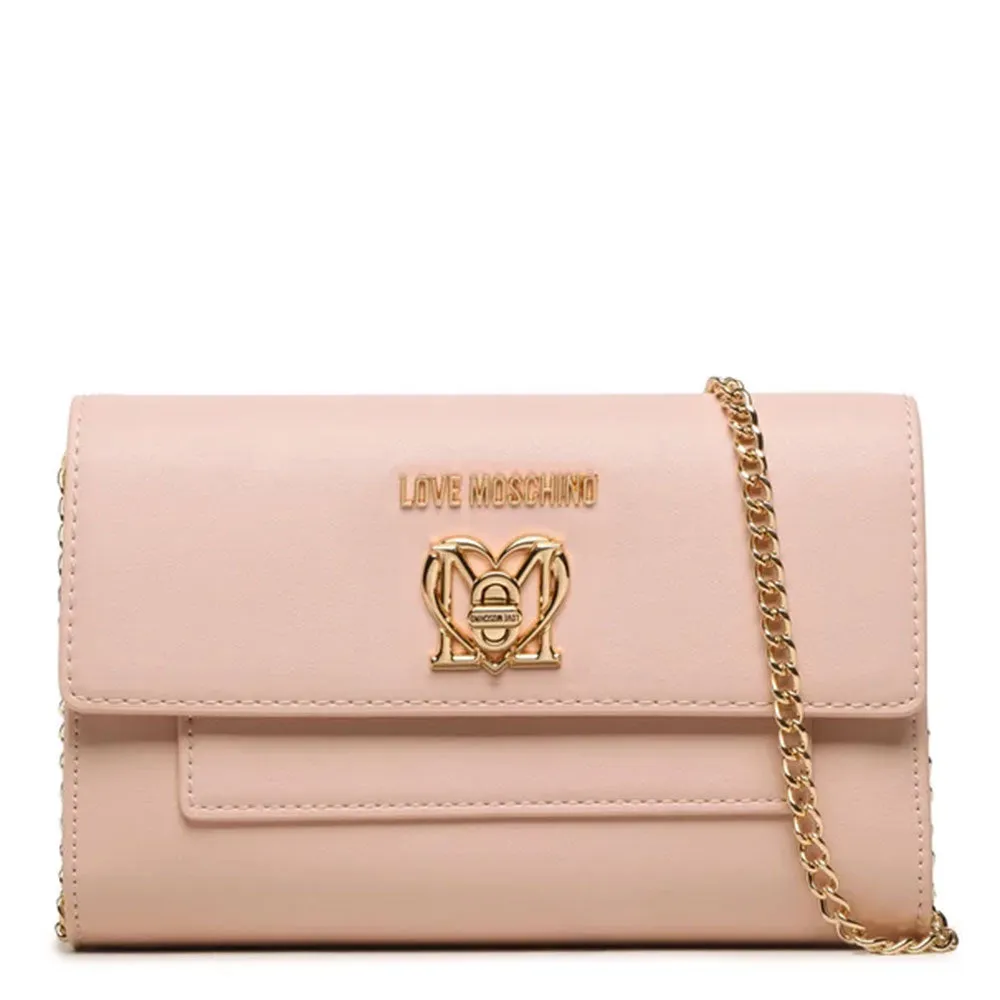 Pink Nude LOVE MOSCHINO Shoulder Clutch Bag