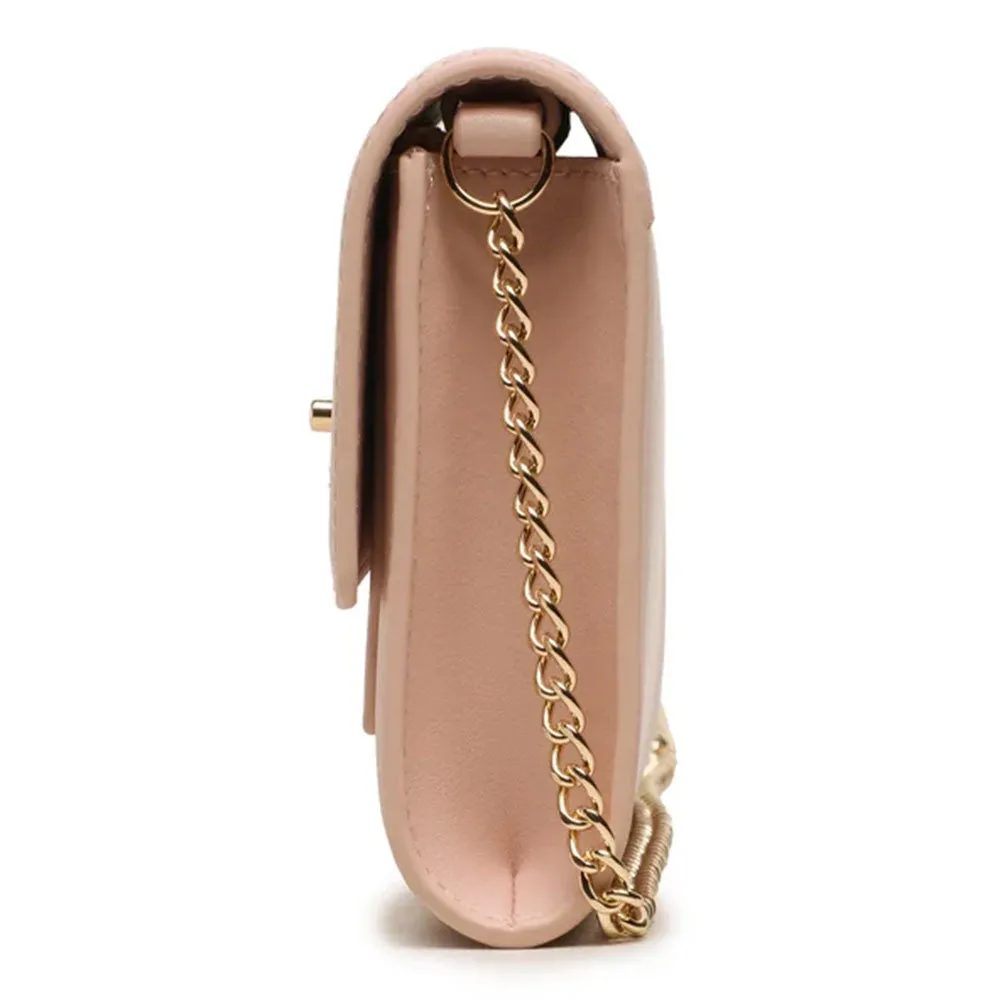 Pink Nude LOVE MOSCHINO Shoulder Clutch Bag