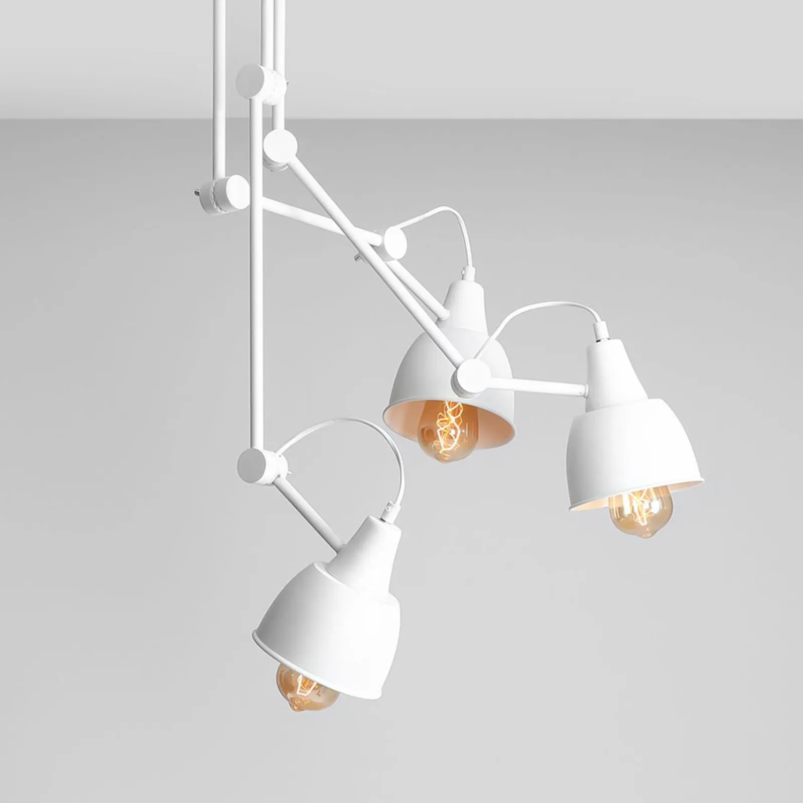Plafoniera 814, regolabile, 3 luci, bianco