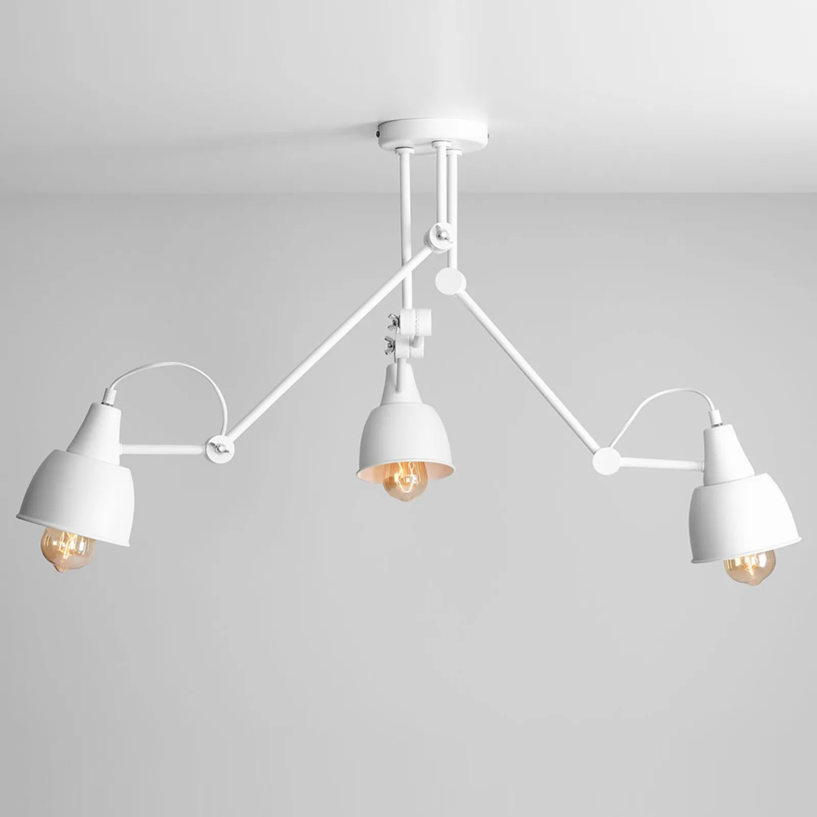 Plafoniera 814, regolabile, 3 luci, bianco