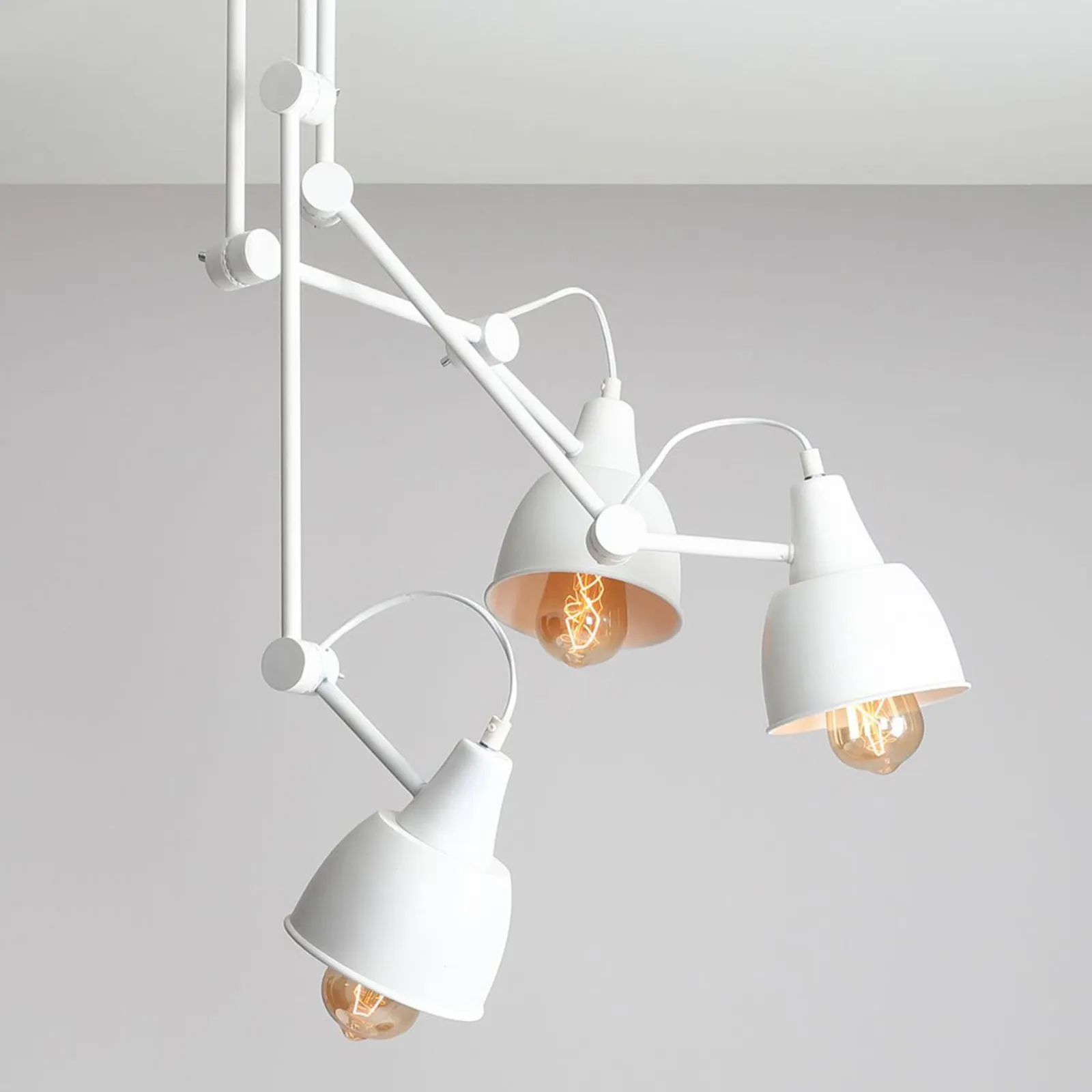 Plafoniera 814, regolabile, 3 luci, bianco