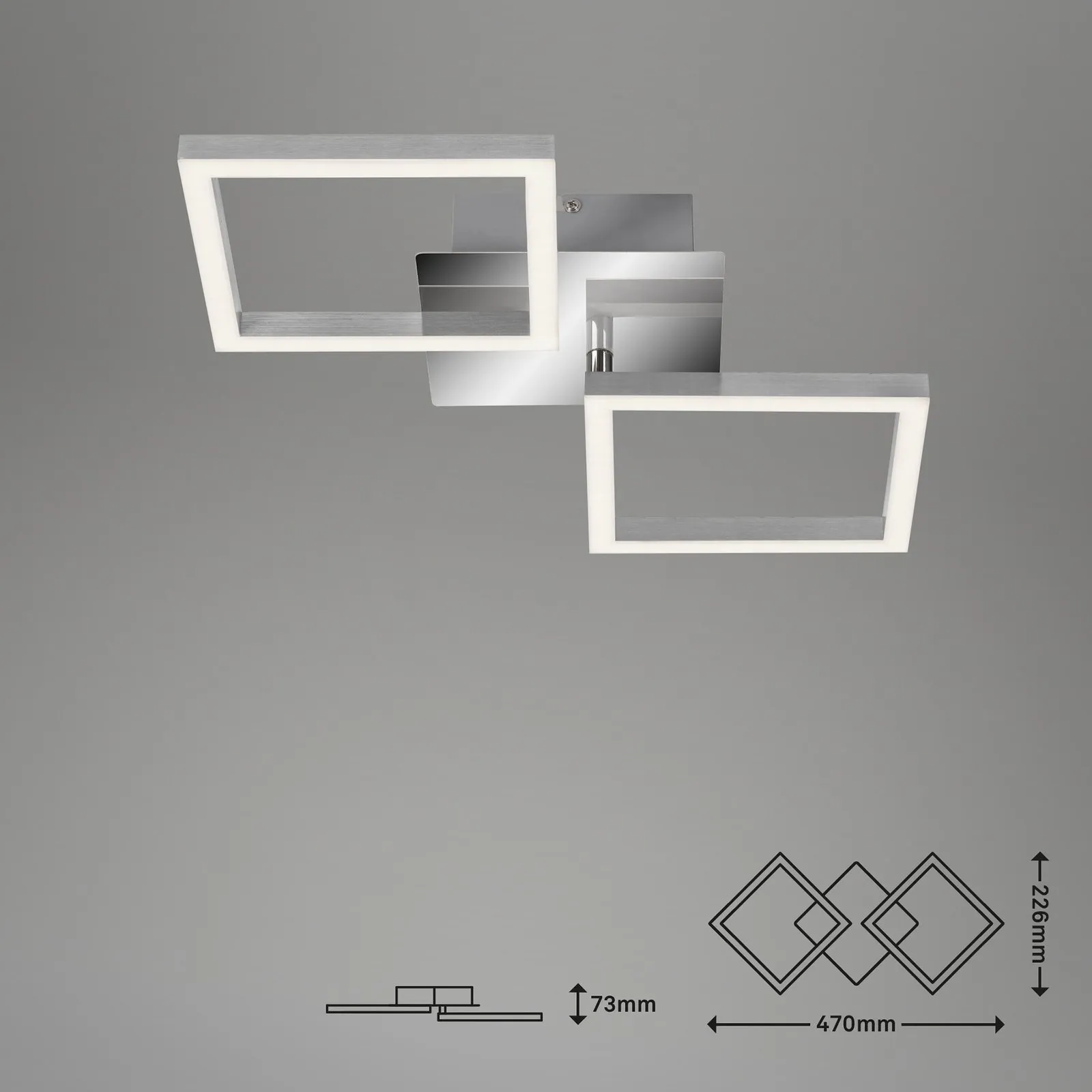Plafoniera Frame LED, 3.000 K, cromo