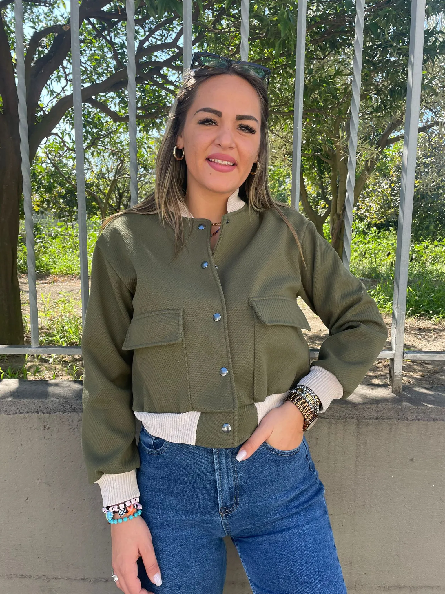 Plain colored retro jacket