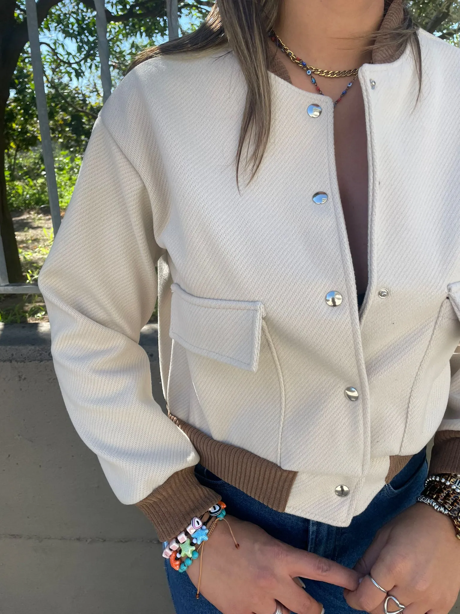 Plain colored retro jacket