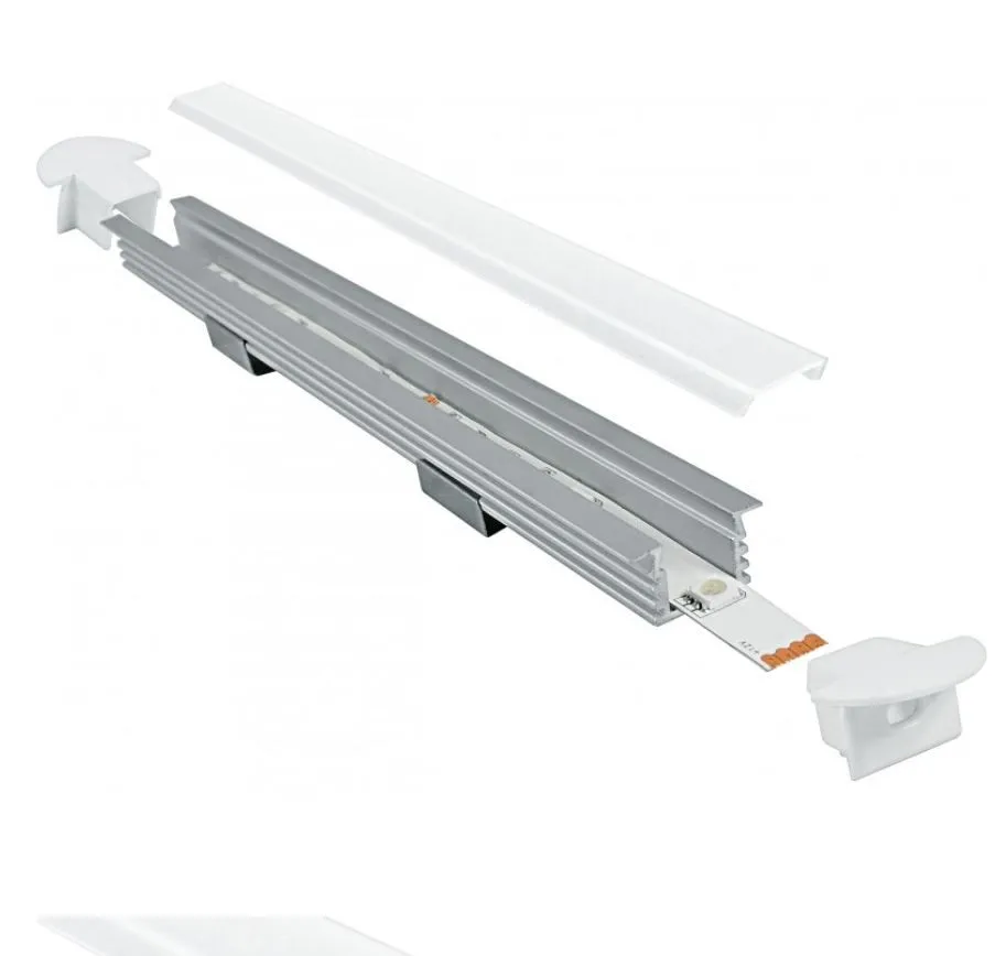 Profilo In Alluminio Per Strip Led 1 mt Incasso Per Cartongesso