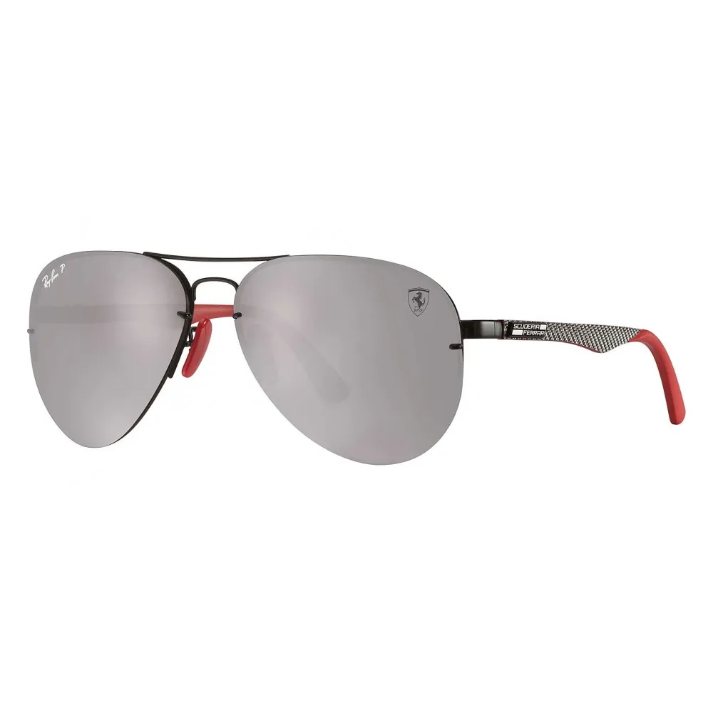 Ray-Ban - RB3460M F009H2 - Original Scuderia Ferrari Collection Aviator - Nero - Argento Mirror - Occhiali da Sole - Eyewear