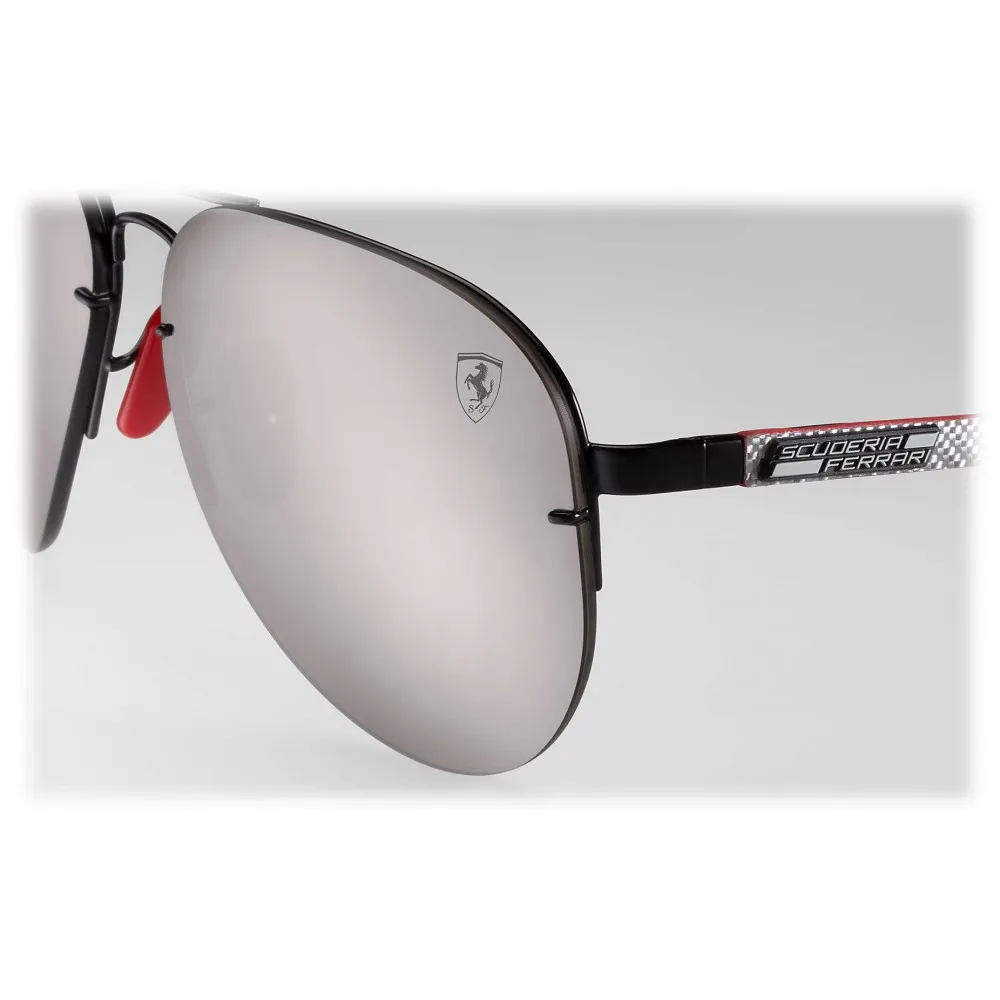 Ray-Ban - RB3460M F009H2 - Original Scuderia Ferrari Collection Aviator - Nero - Argento Mirror - Occhiali da Sole - Eyewear