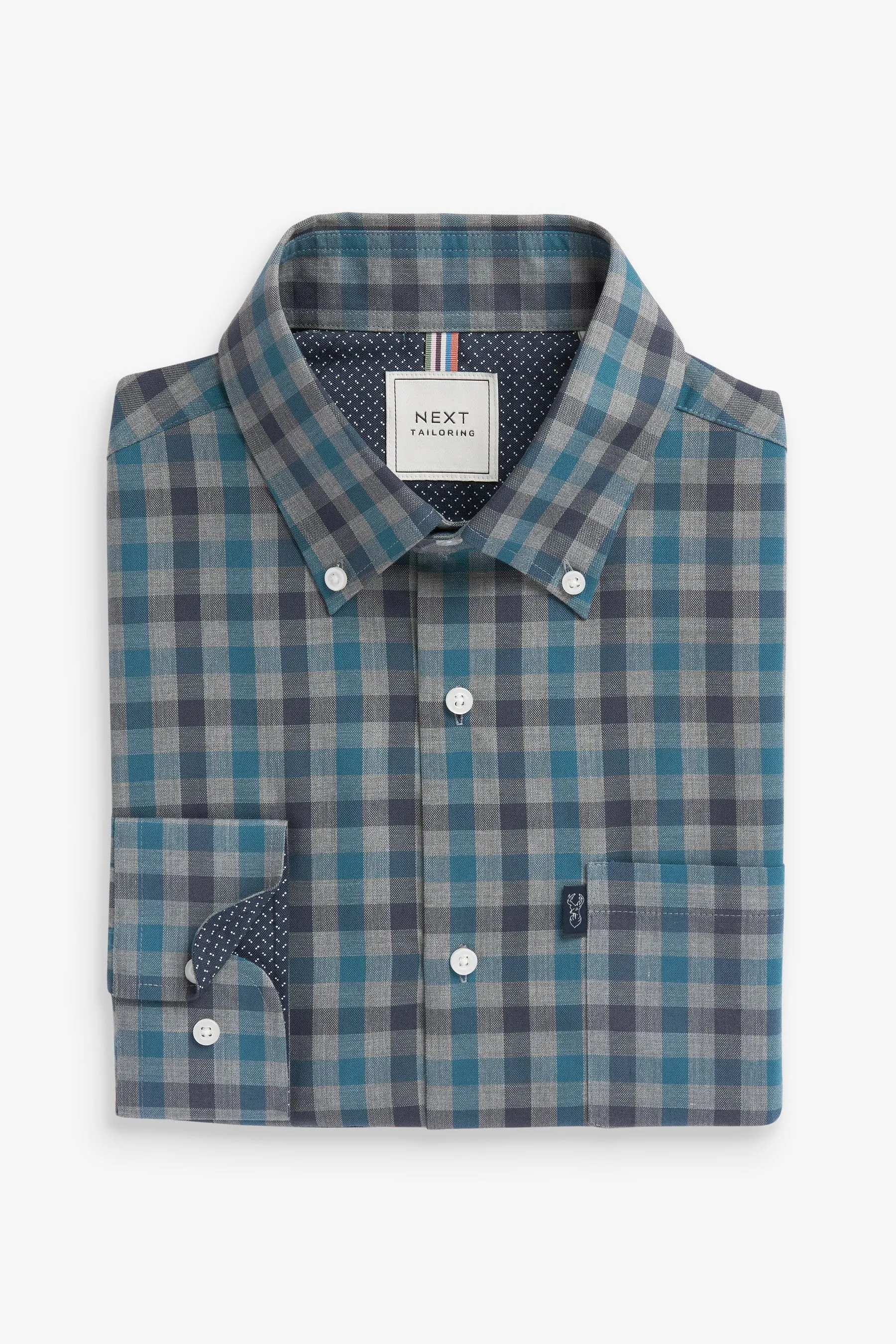 Regular - Fit Easy Iron Camicia Oxford a Maniche Lunghe con Polsino Singolo Con Colletto Button Down    