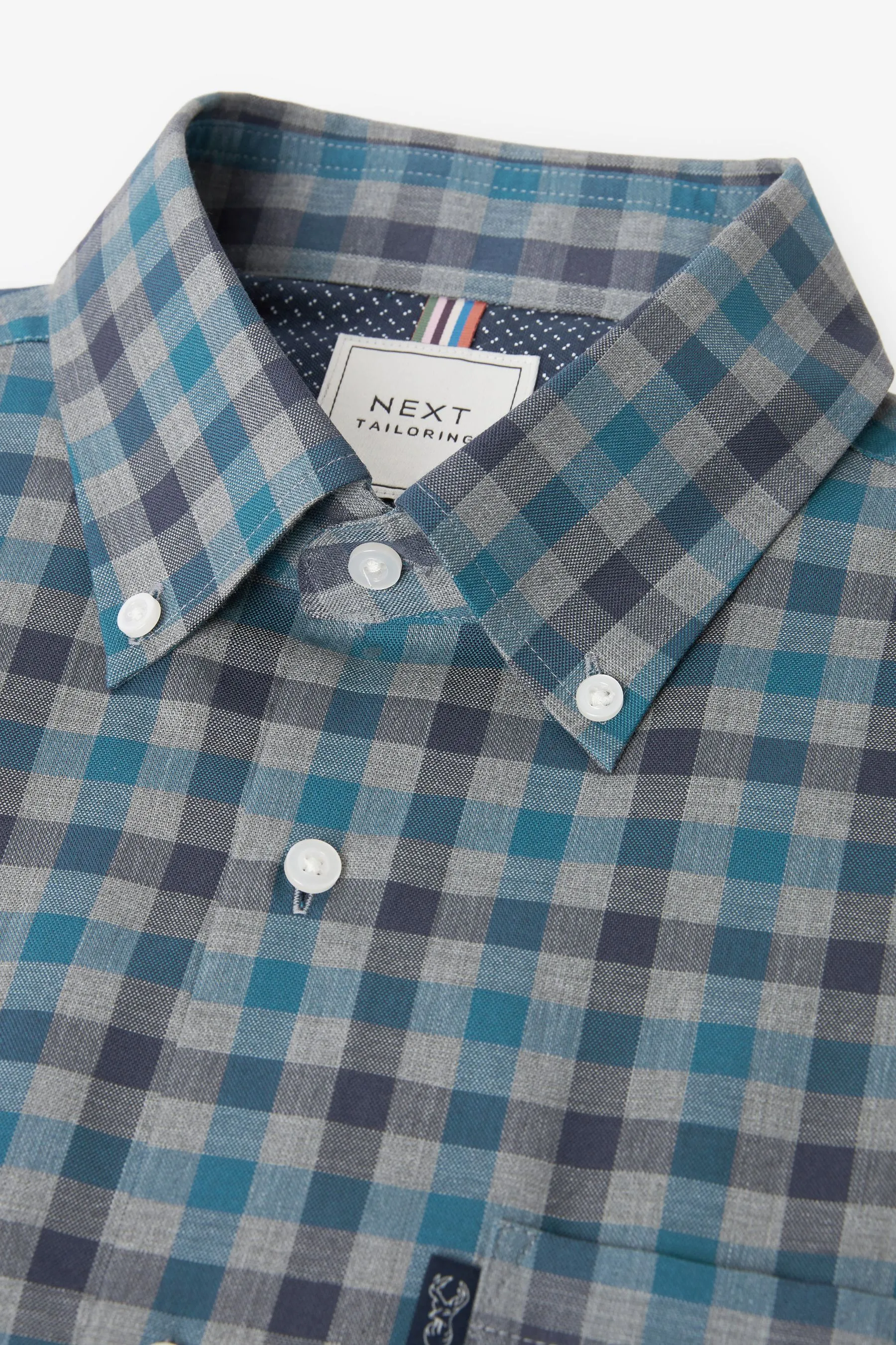 Regular - Fit Easy Iron Camicia Oxford a Maniche Lunghe con Polsino Singolo Con Colletto Button Down    