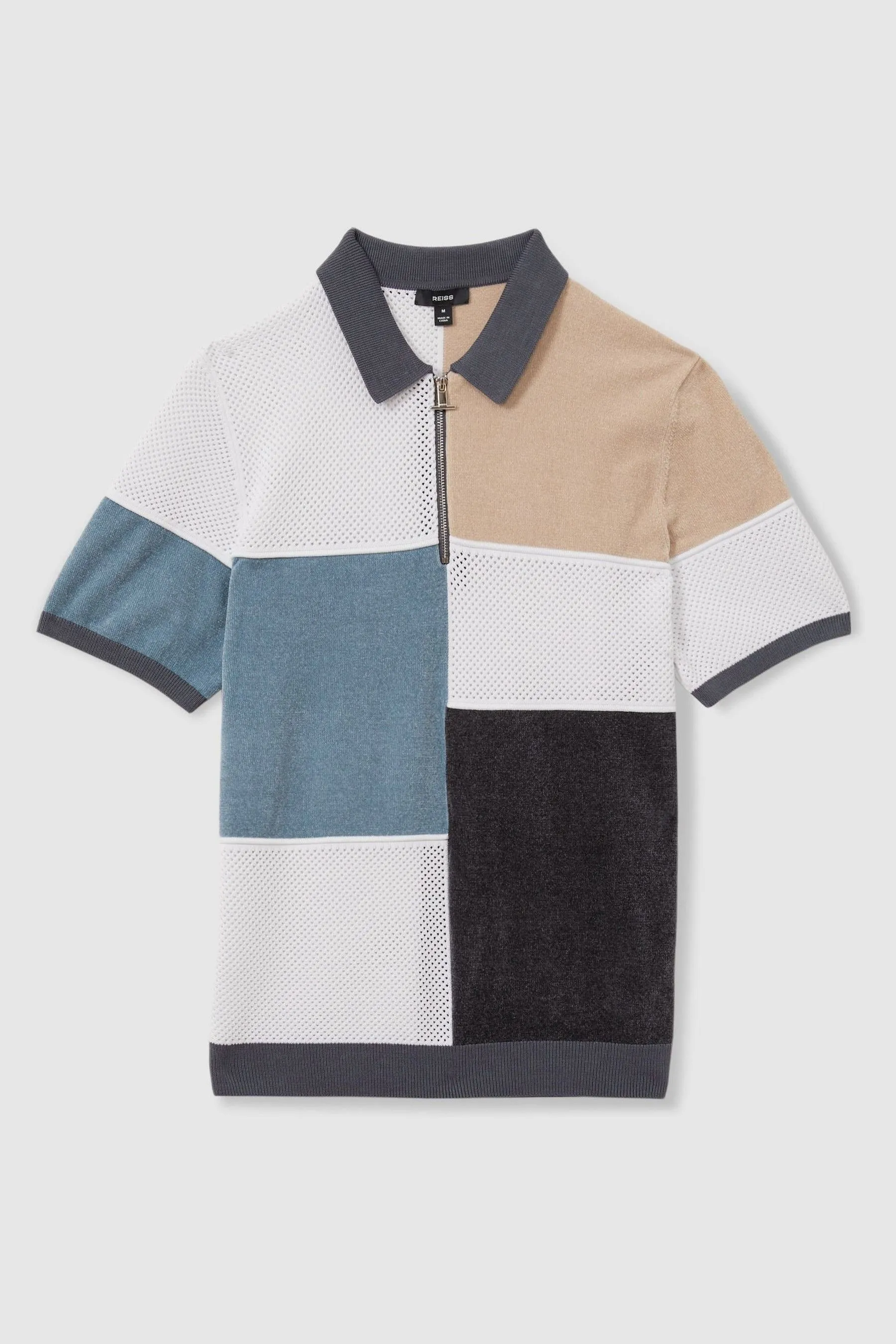 Reiss - Marty - Polo in velour con zip    