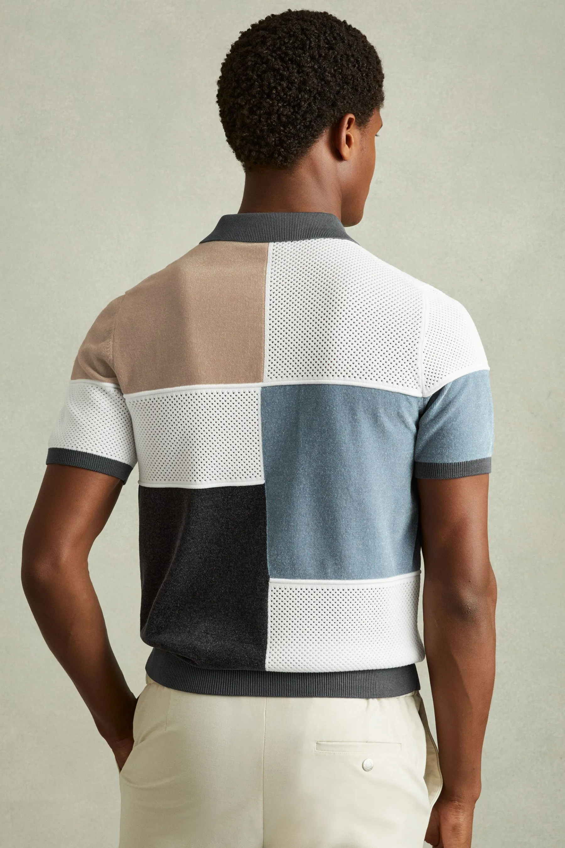 Reiss - Marty - Polo in velour con zip    