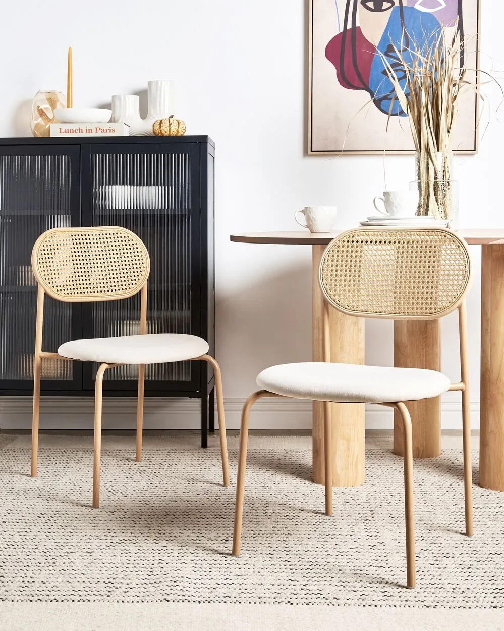 Set di 2 sedie da pranzo ADAVER Metallo Marrone chiaro