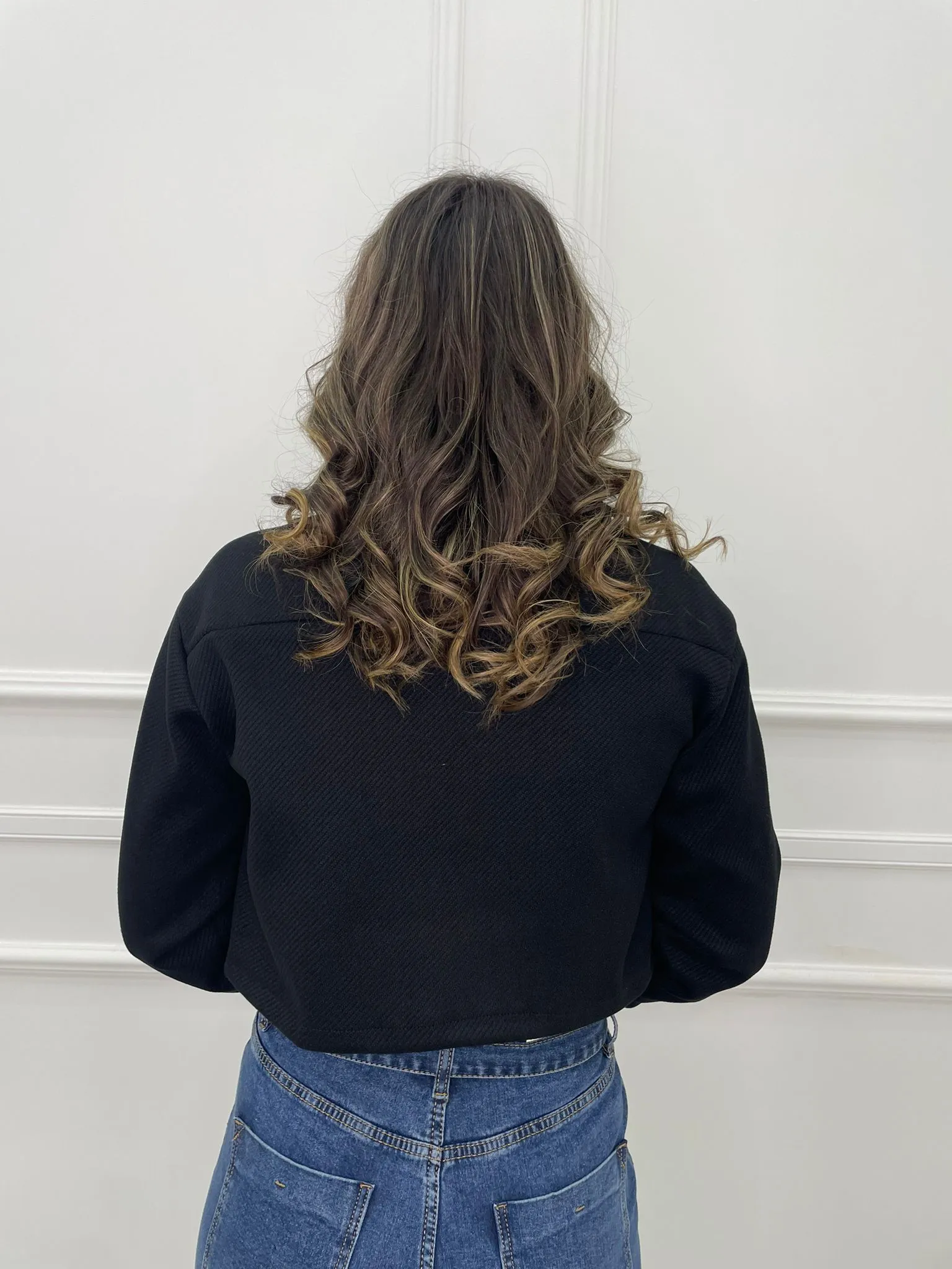 Short solid color coat.