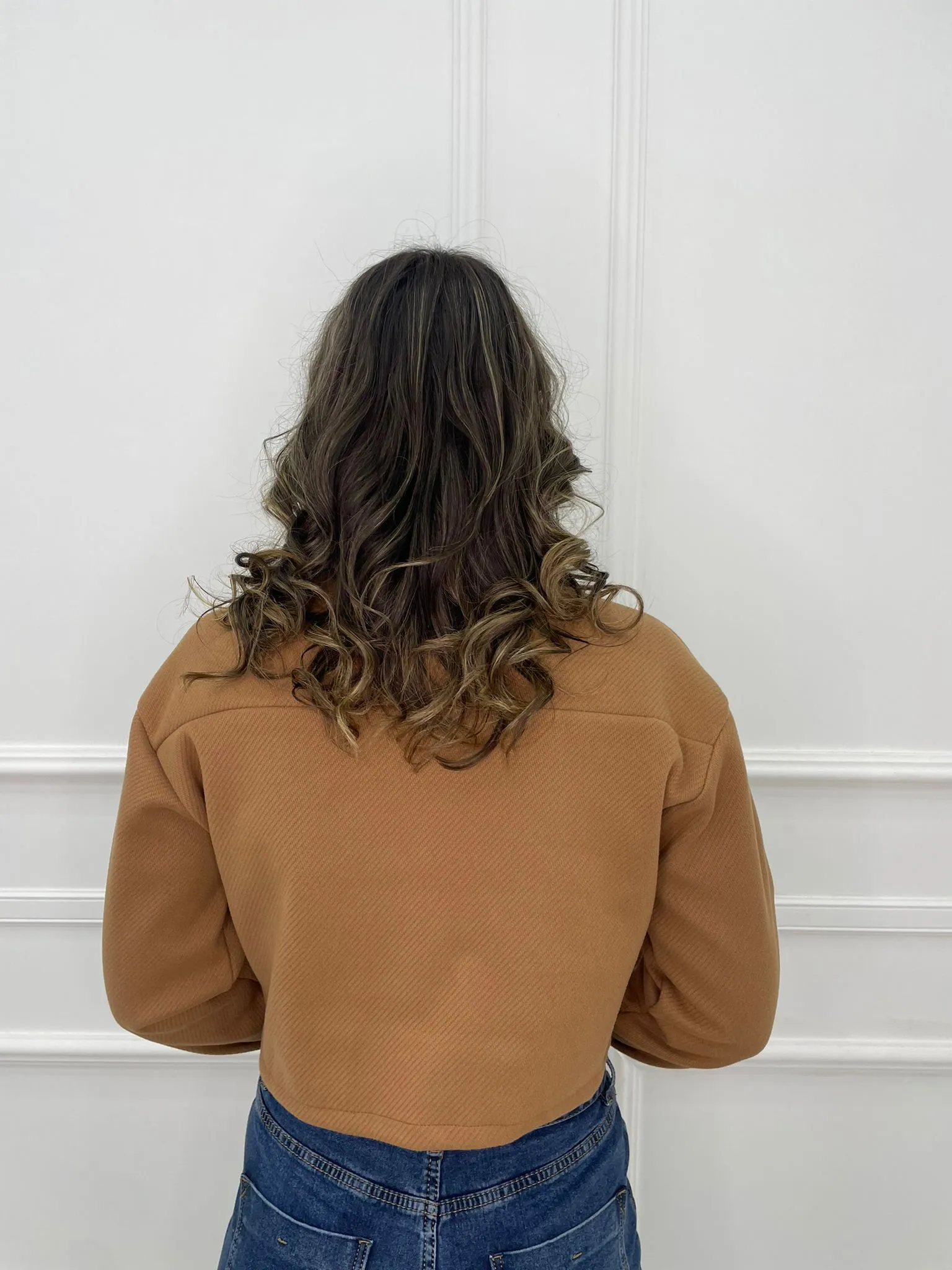 Short solid color coat.