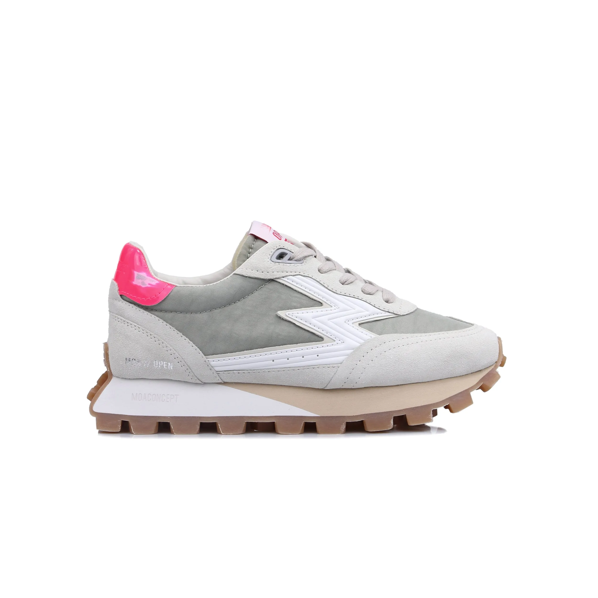 Sneaker Open Grigio e Fucsia