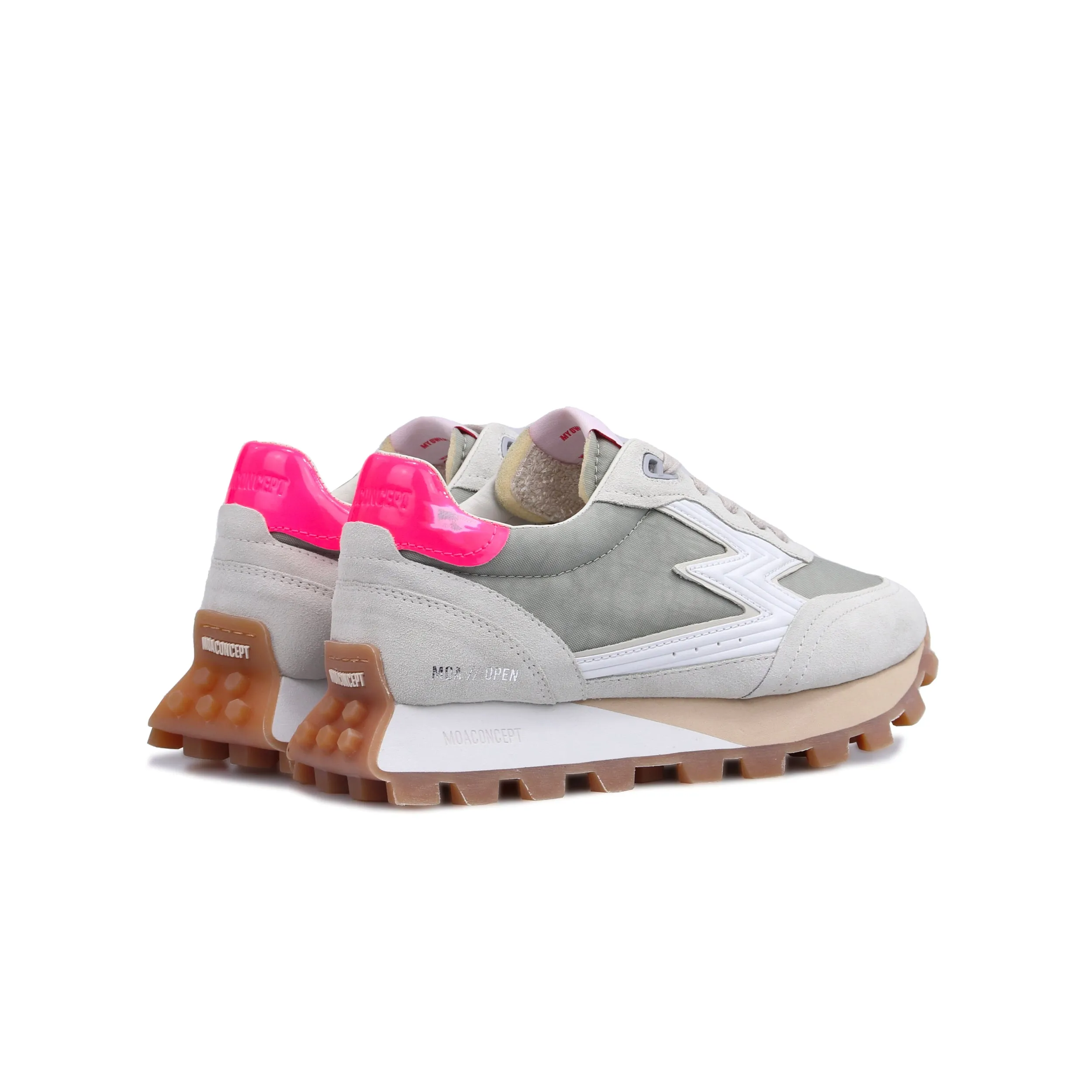 Sneaker Open Grigio e Fucsia