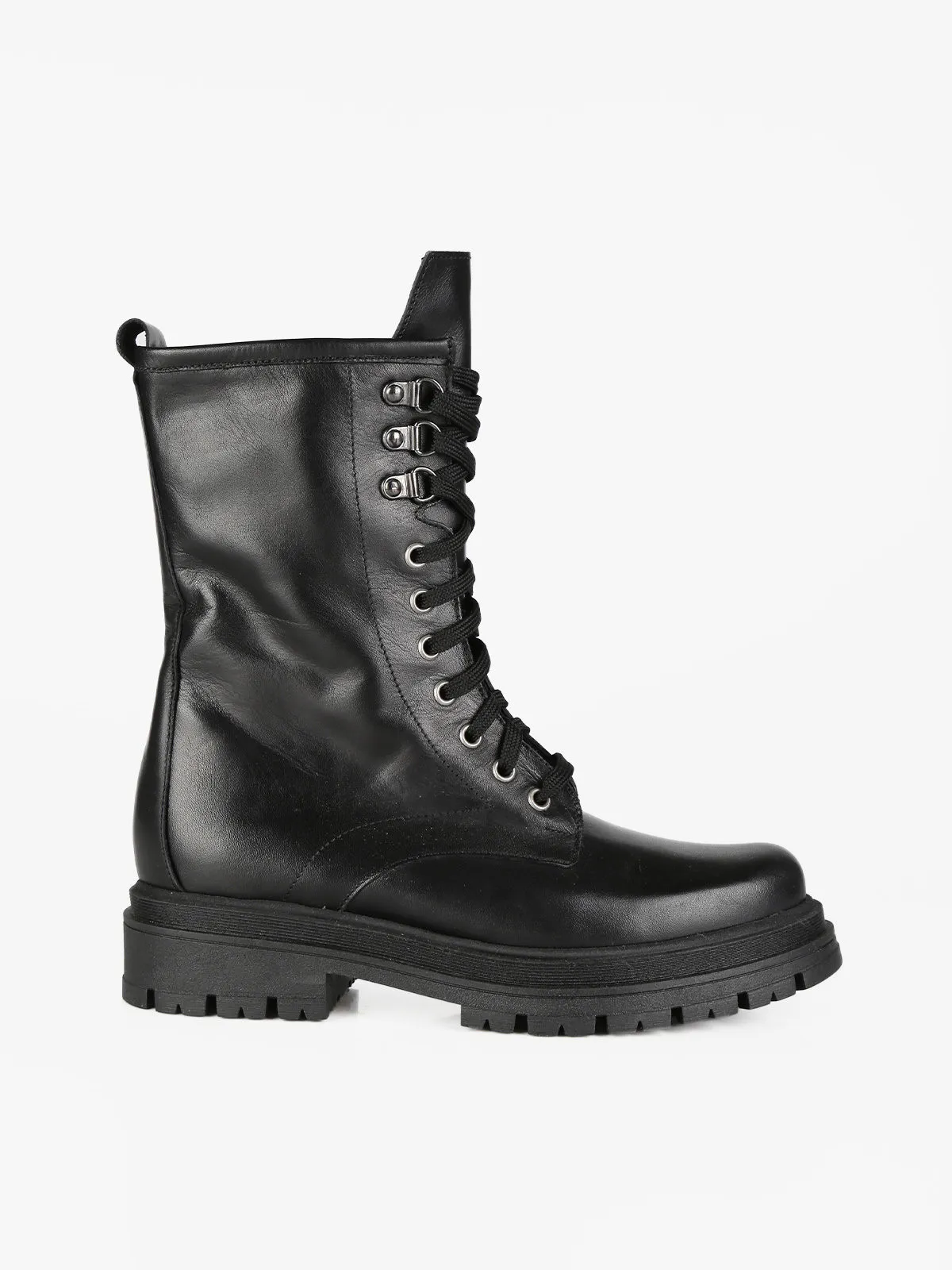 Solada Leather Lace-Up Combat Boots