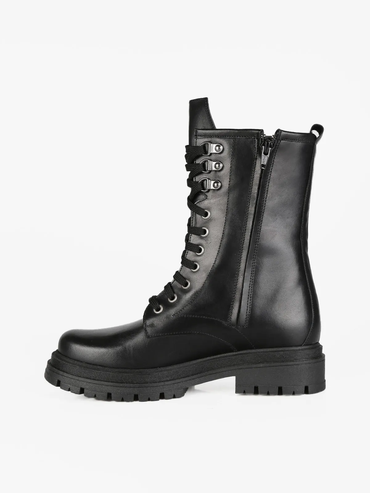 Solada Leather Lace-Up Combat Boots