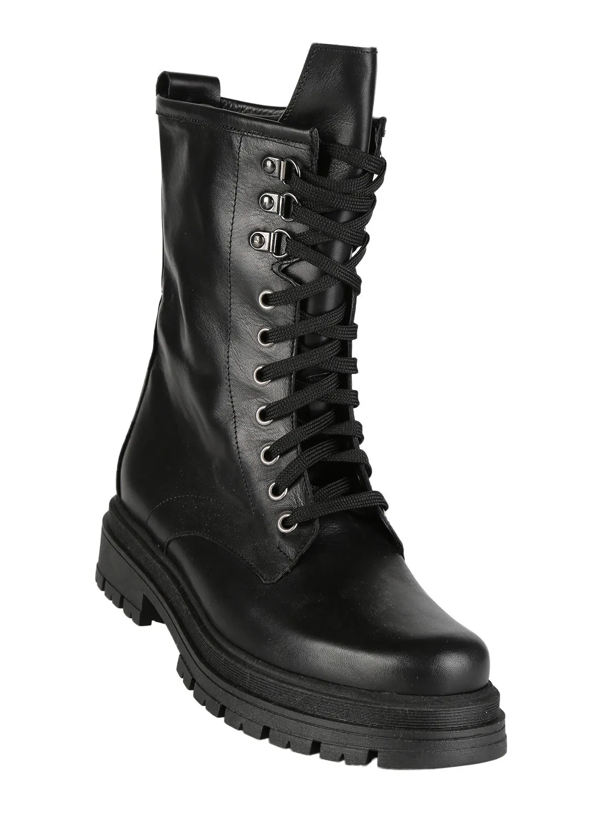 Solada Leather Lace-Up Combat Boots