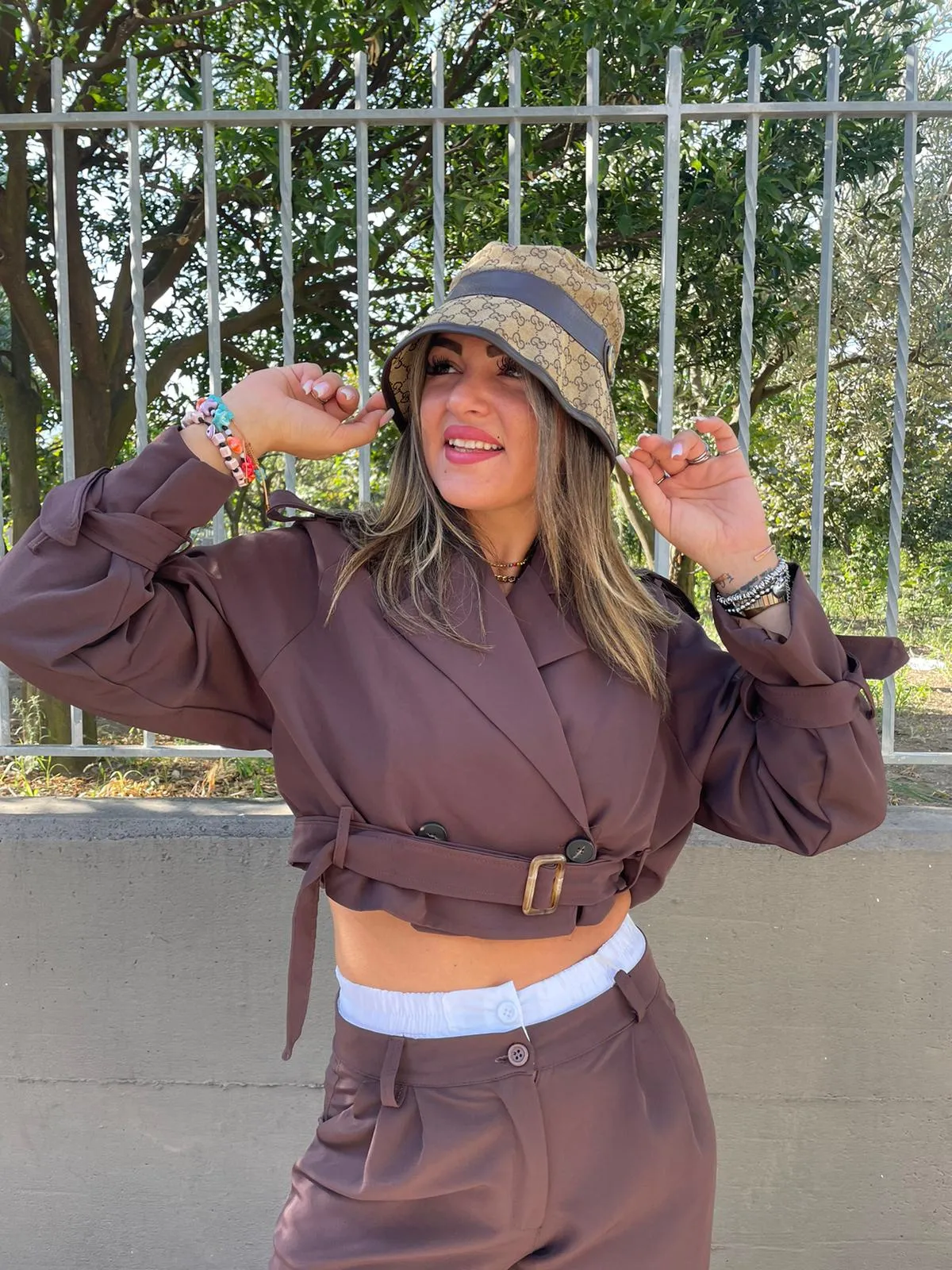 Solid color trench coat
