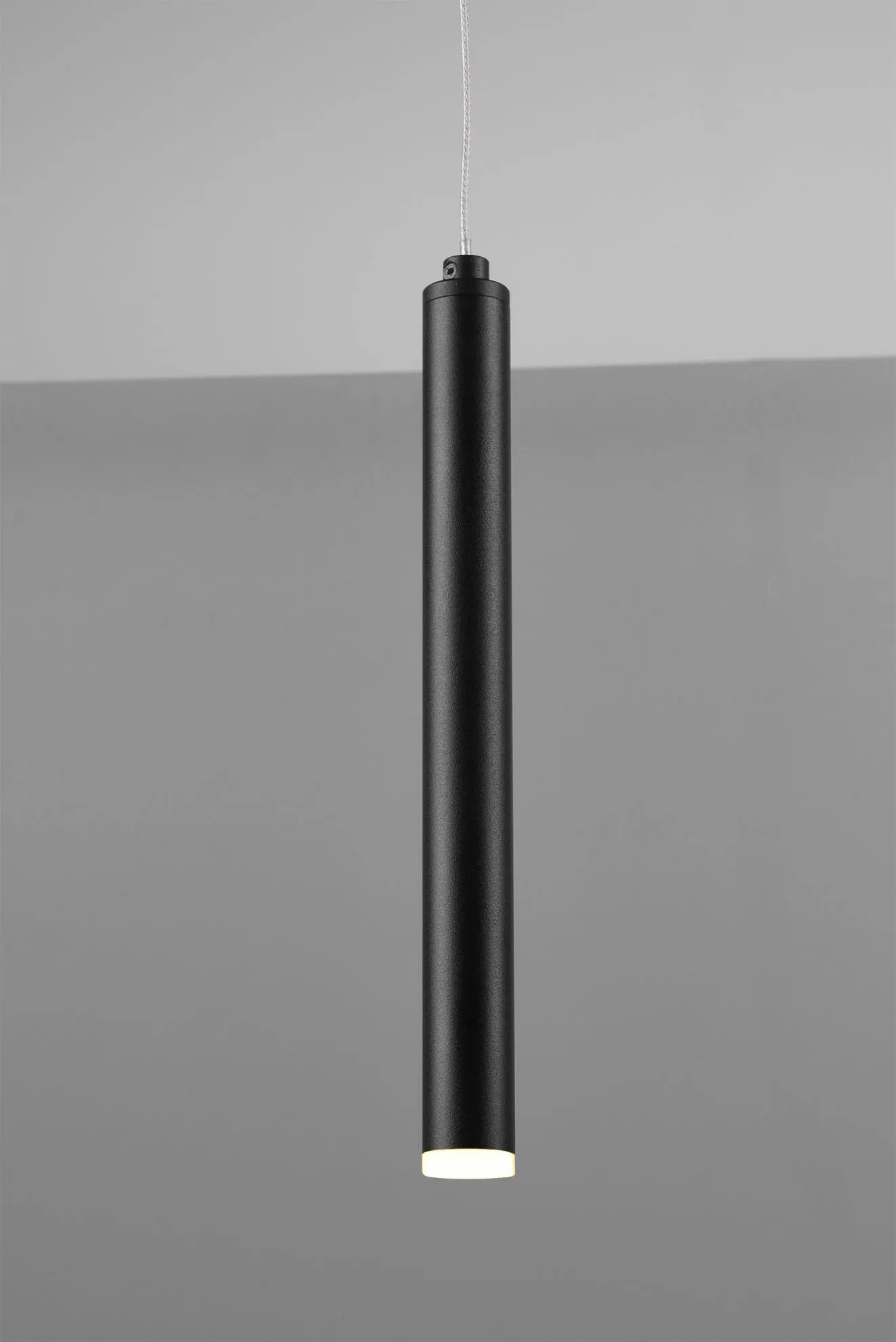 Sospensione Nera Tubular 11 Cilindri Led Switch Dimmer Ø40 cm Trio Lighting