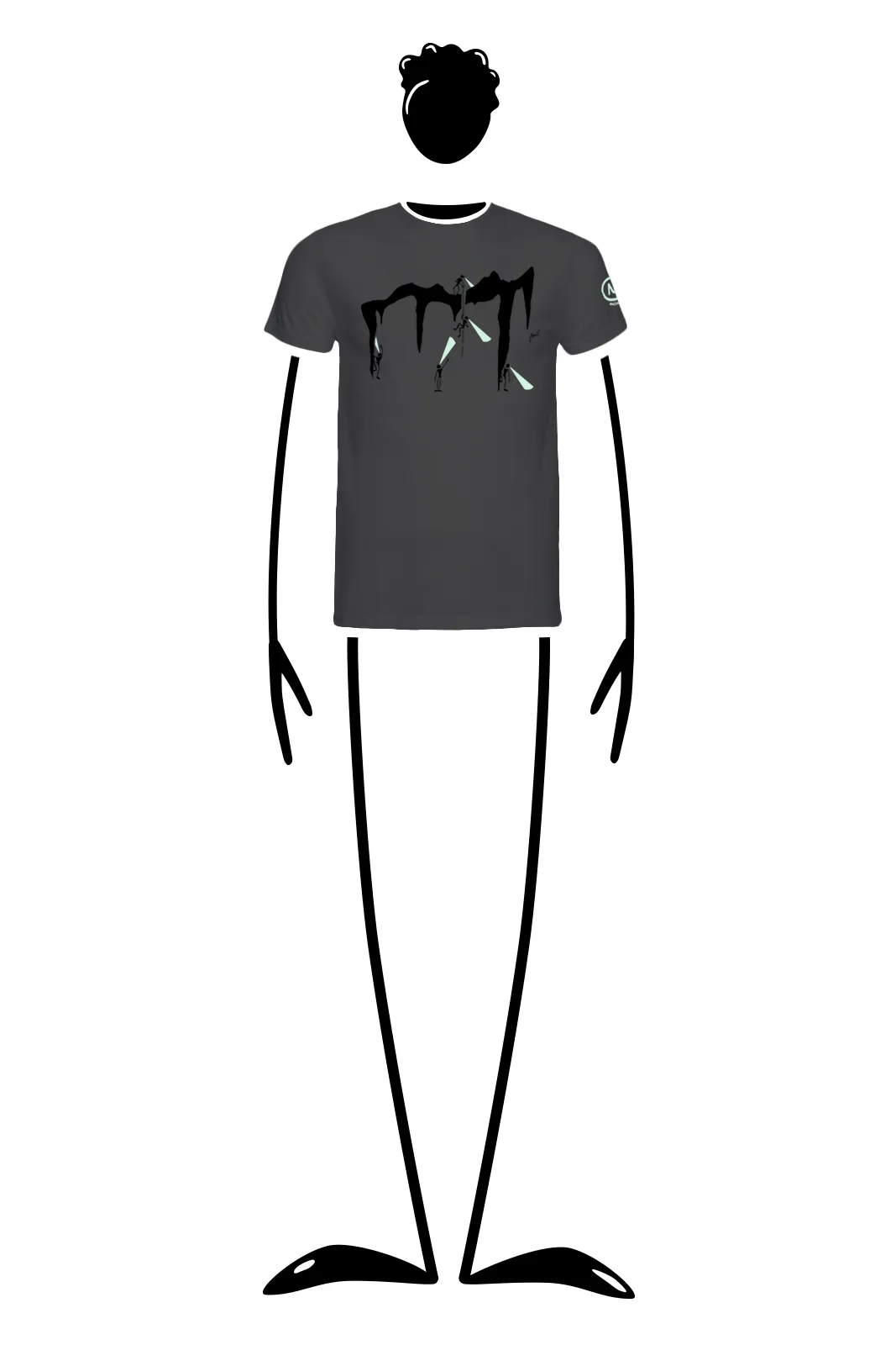 --T-shirt men “Speleo” glow in the dark HASH ORGANIC-