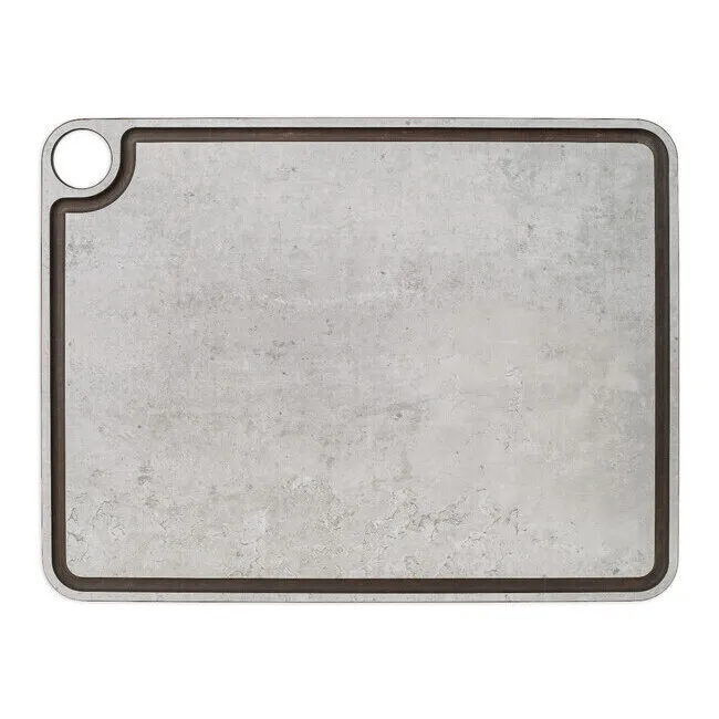 Tagliere 42,7 x 32,7 cm con canale e gancio grigio - Arcos