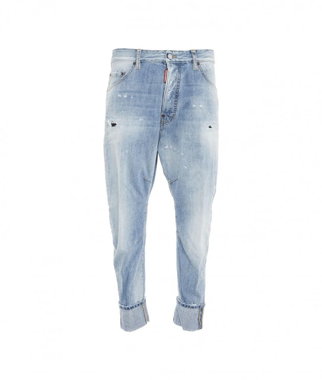 Tailored combat jeans in blue color.