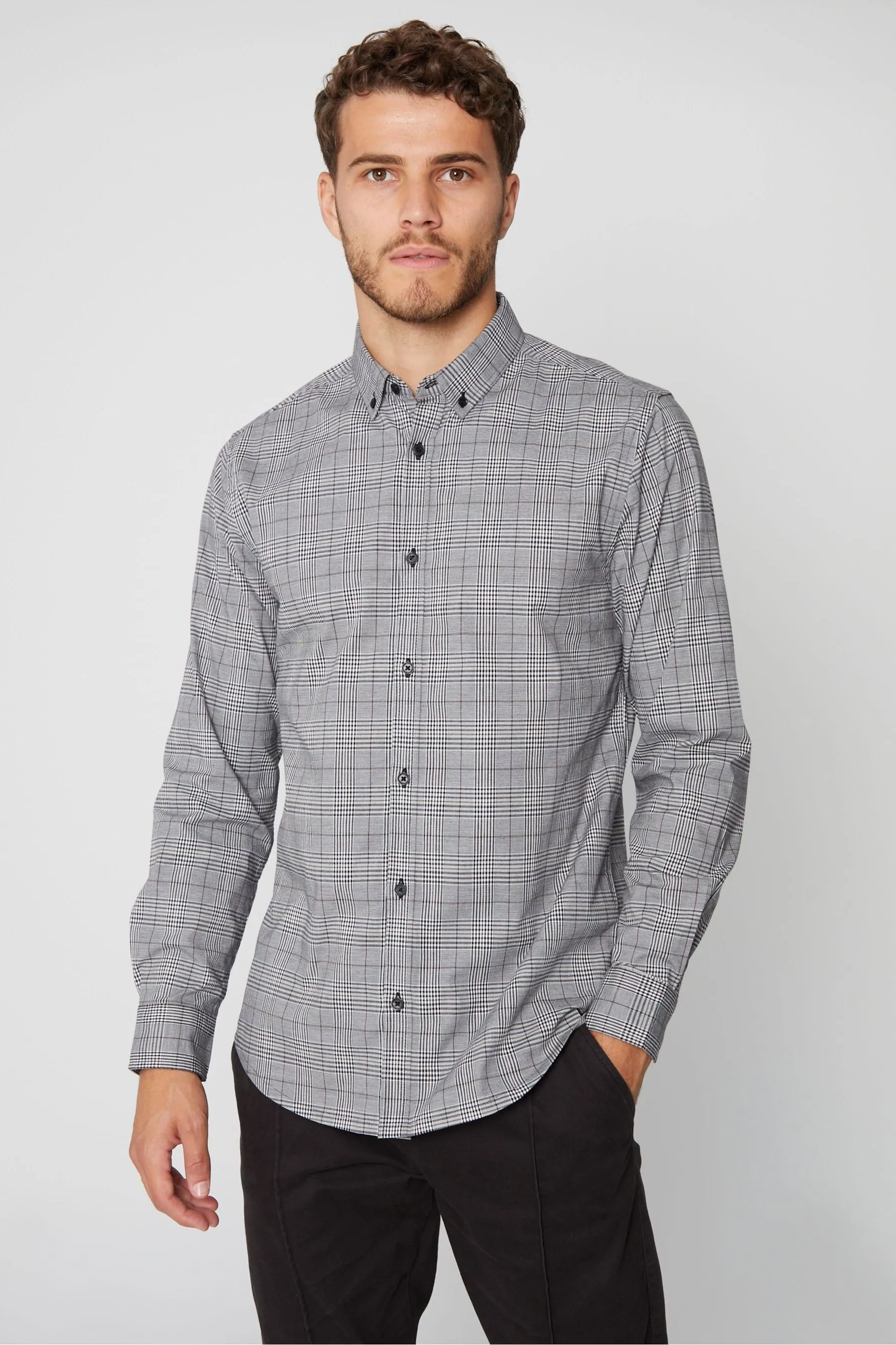 Threadbare - Camicia elasticizzata in Manica lunga A quadri cotone